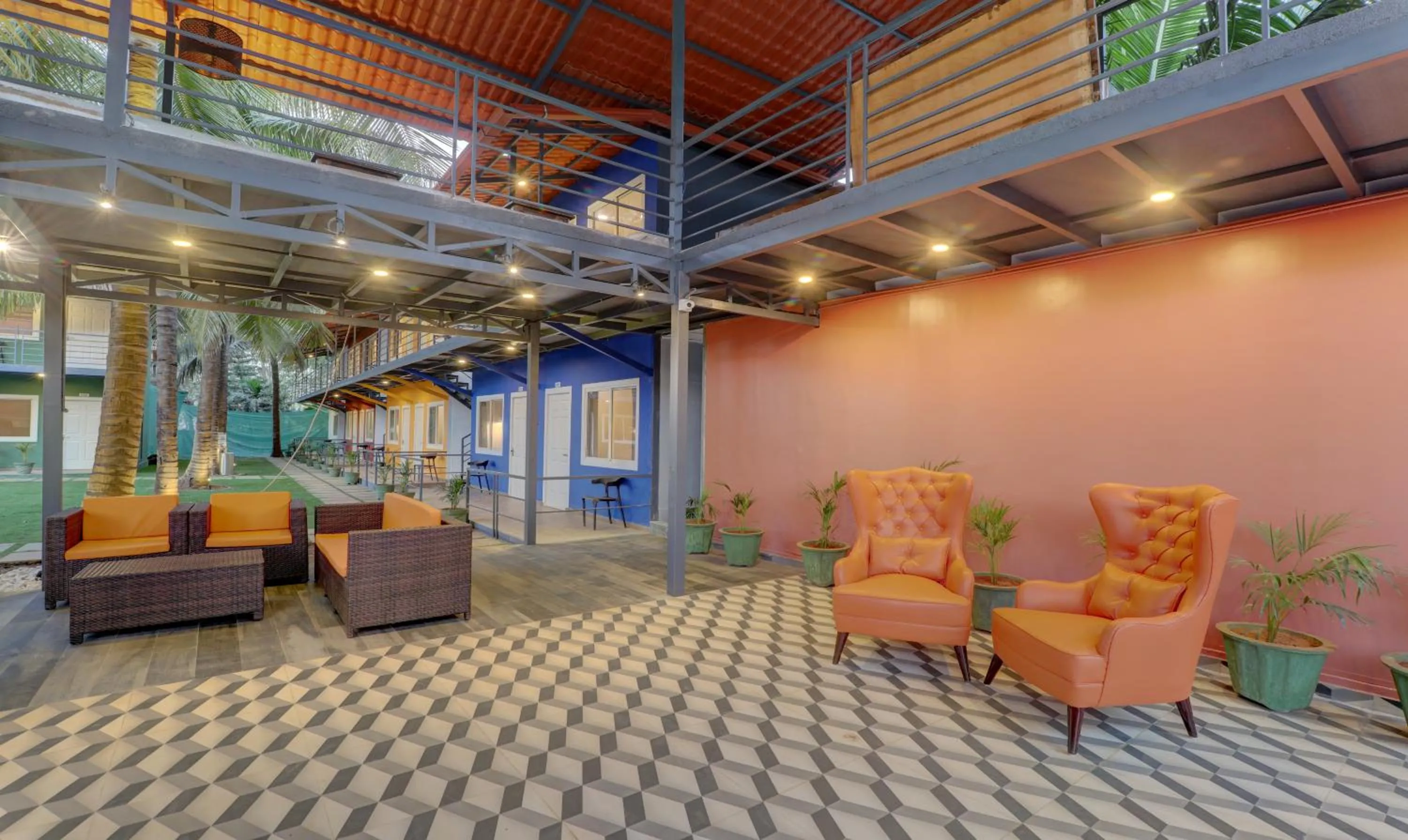 Seating area in Treebo Morjim Banyan Resort