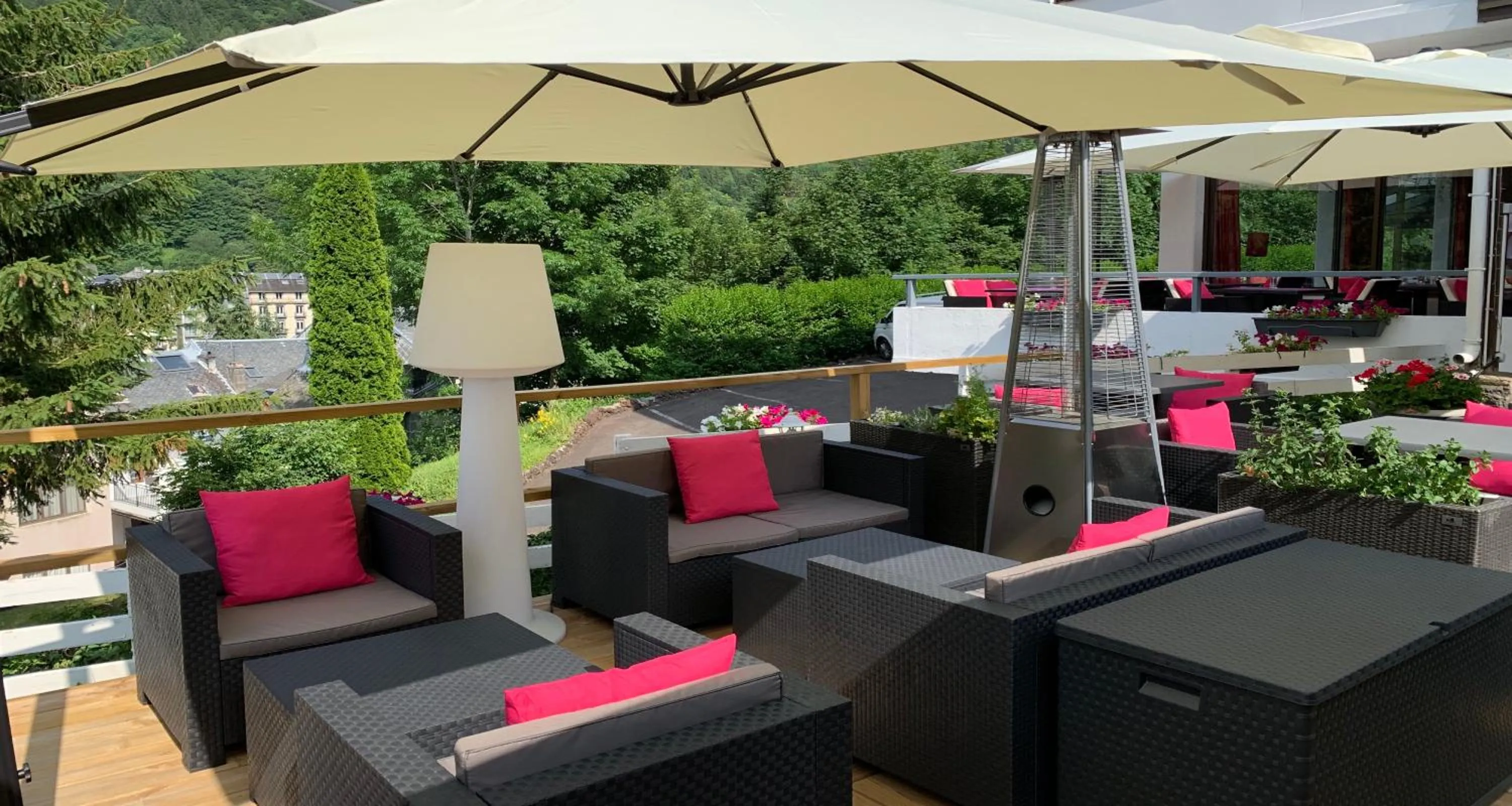 Patio in The Originals Boutique Hotel Le Panorama Mont Dore