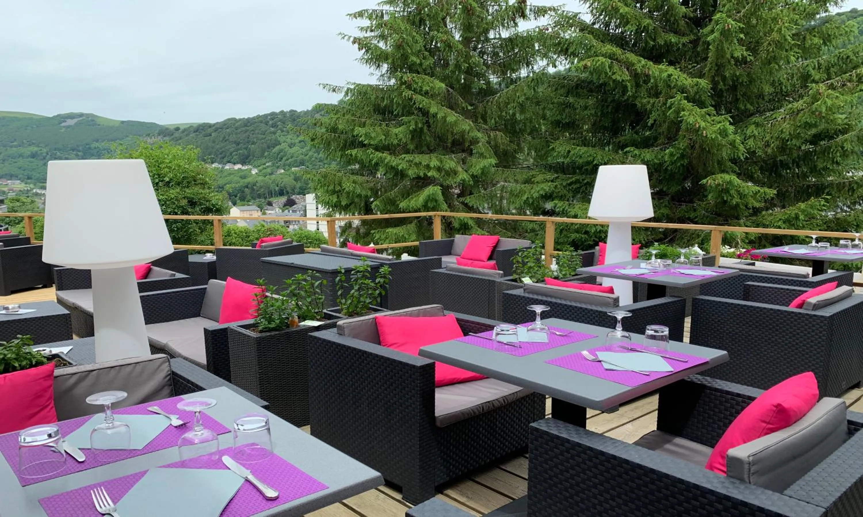 Patio in The Originals Boutique Hotel Le Panorama Mont Dore