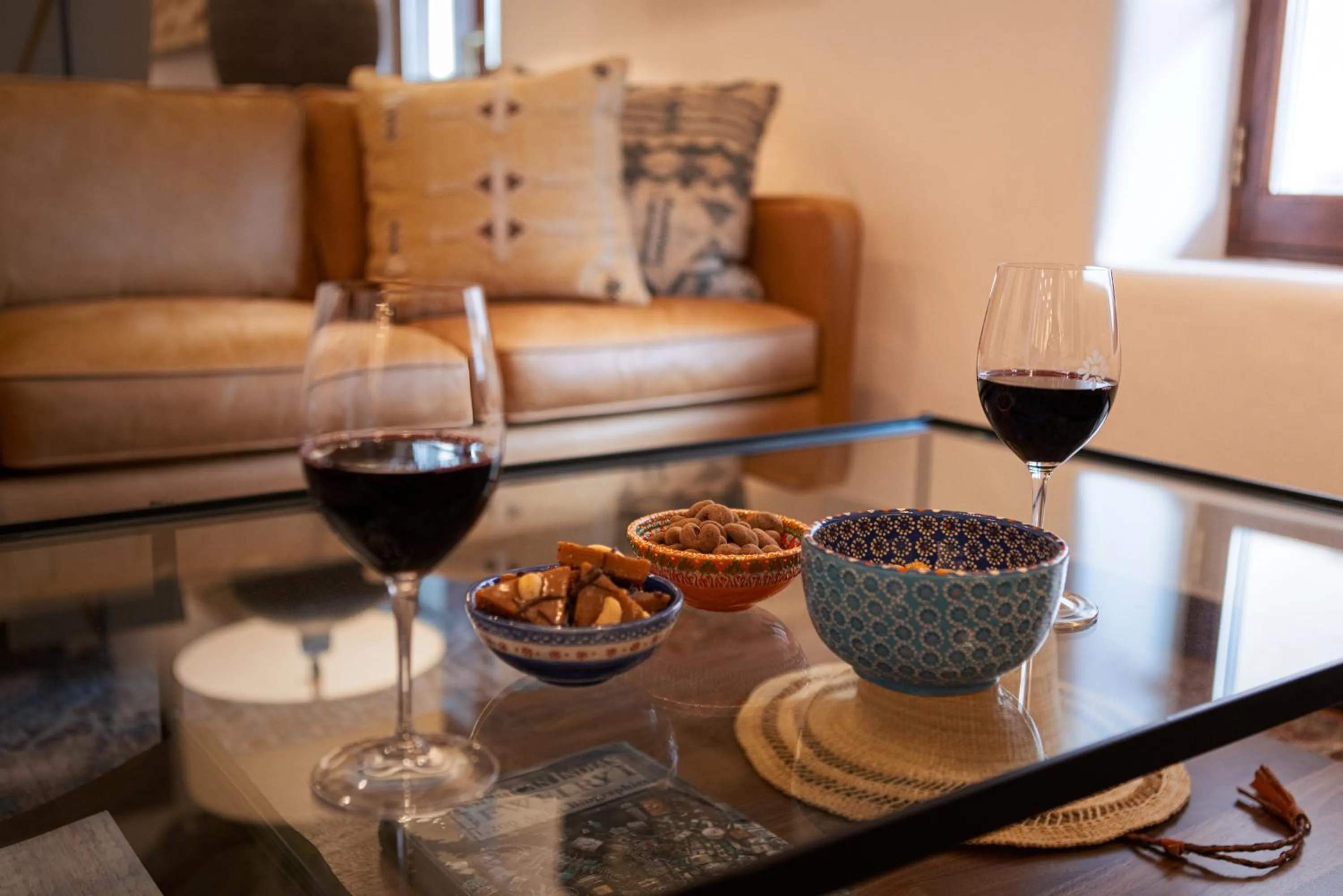 Seating area in Piñon Court by La Fonda