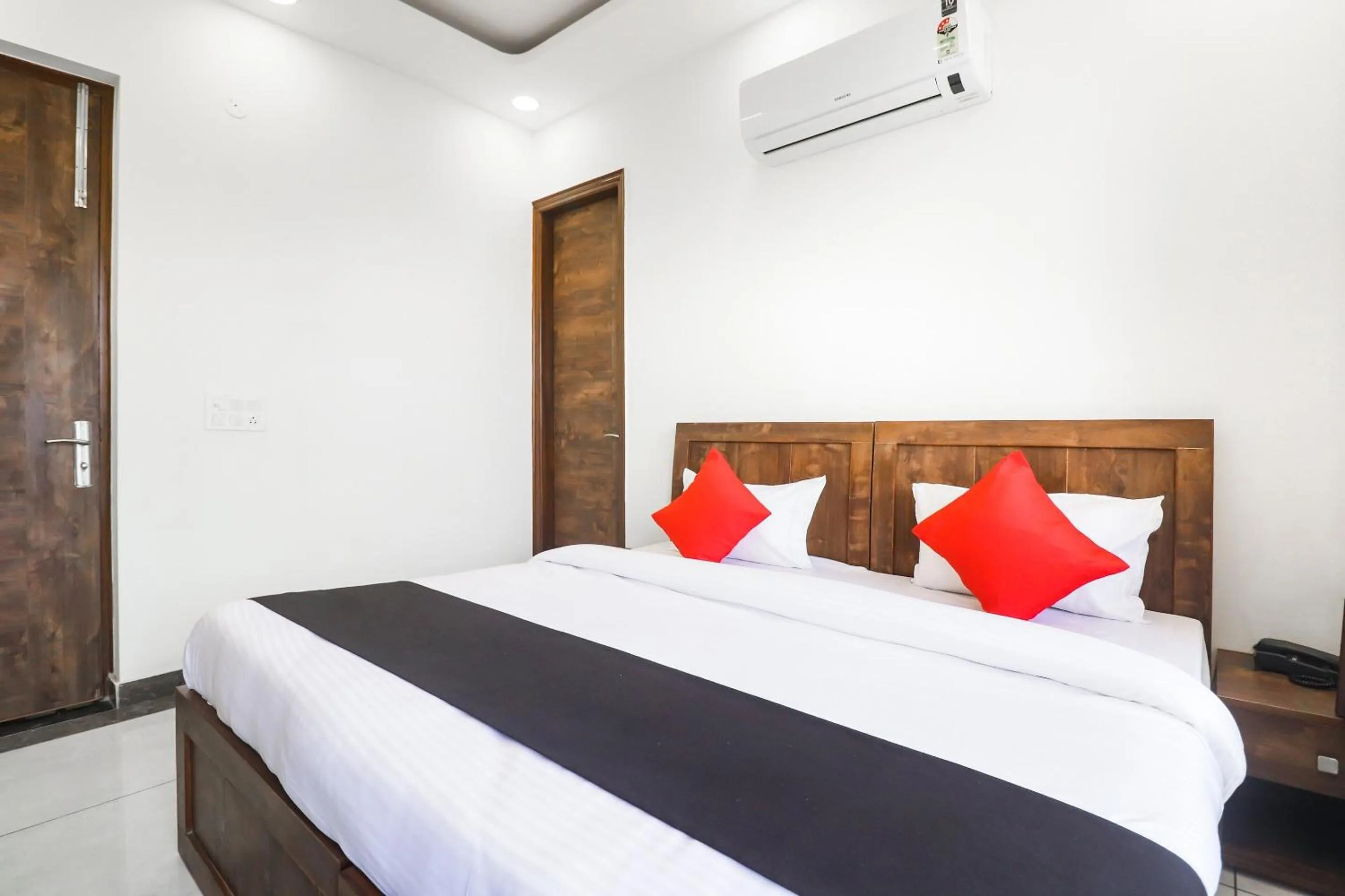 Bedroom, Bed in Collection O Green Leaf Residency