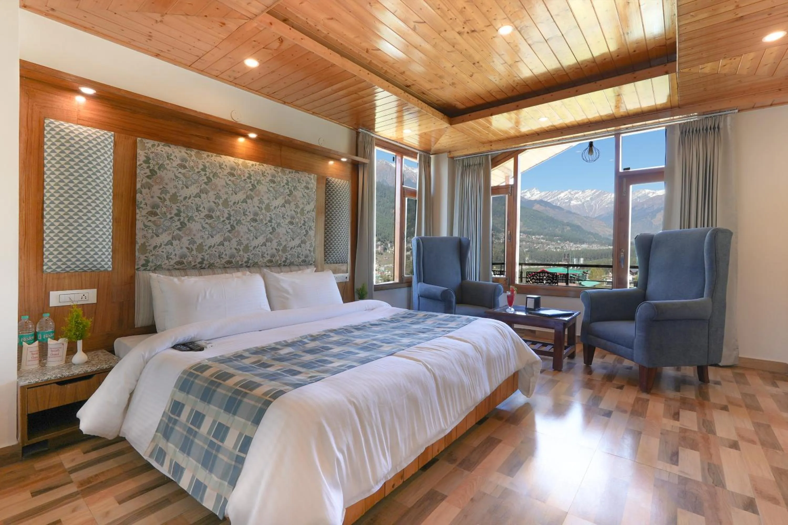 Bed in Snow City's Montana Blues Resort Manali - Heated & Air-Cooled Stay