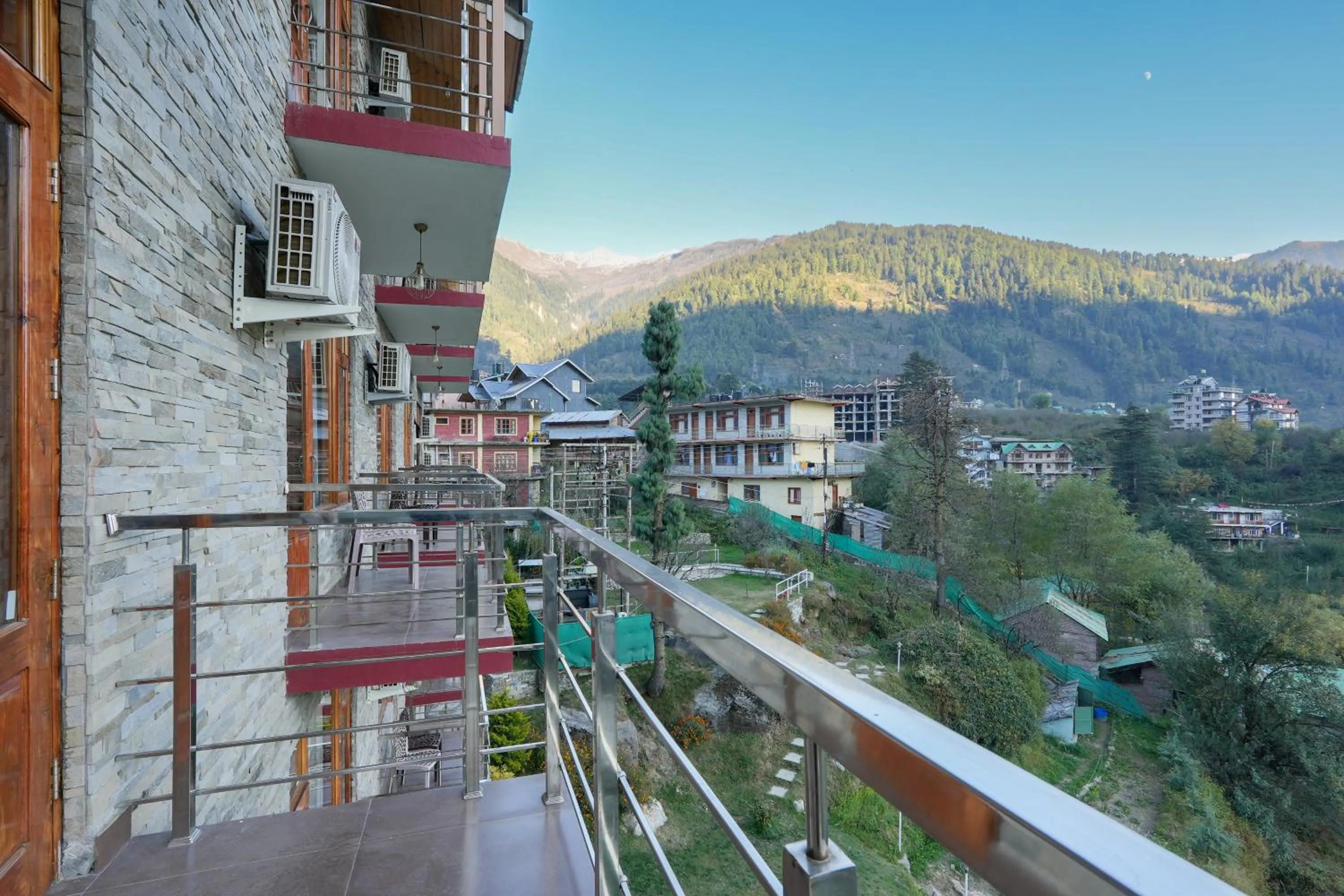 Balcony/Terrace in Snow City's Montana Blues Resort Manali - Heated & Air-Cooled Stay
