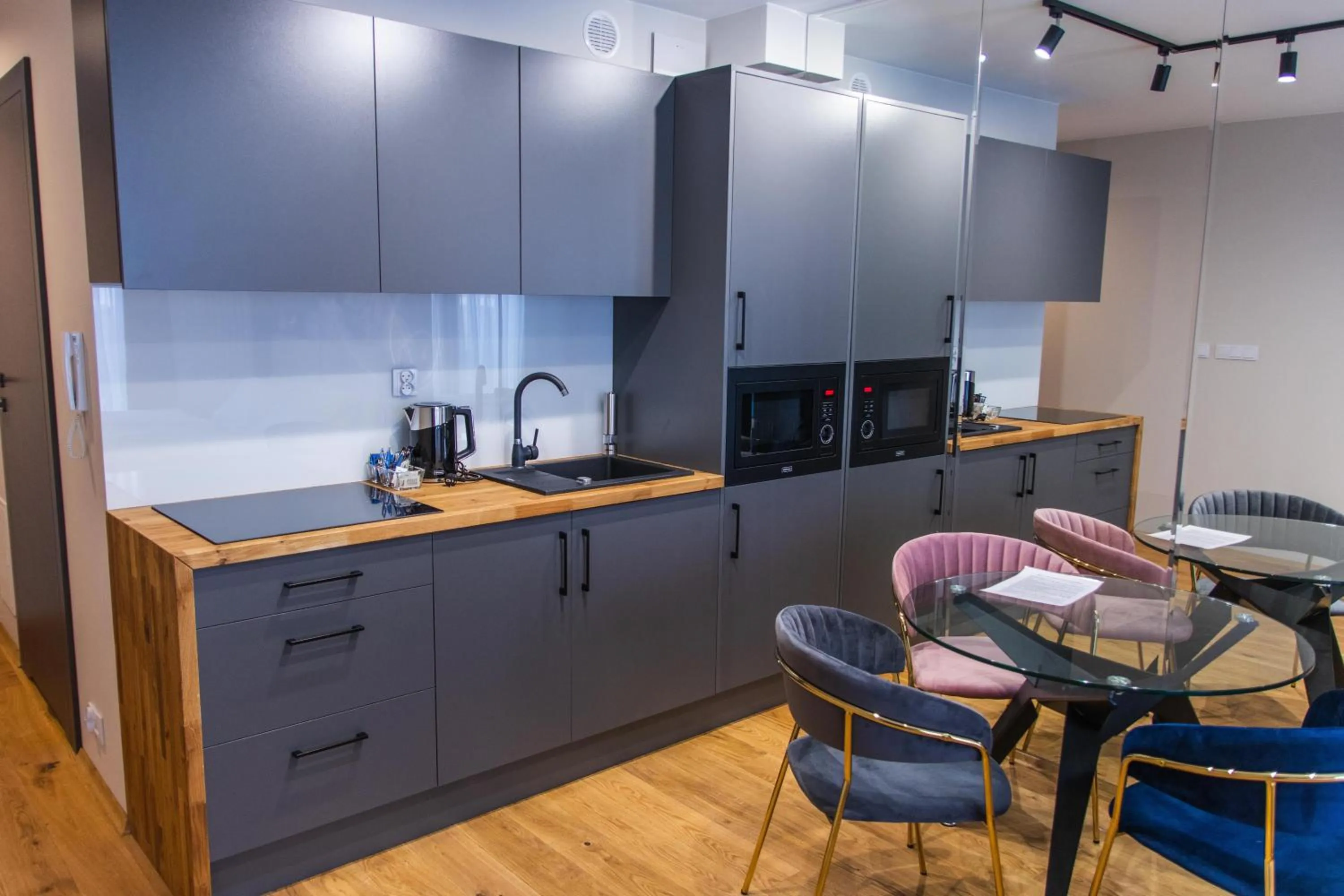 Kitchen or kitchenette in Aparthotel Inspire Miodova Residence