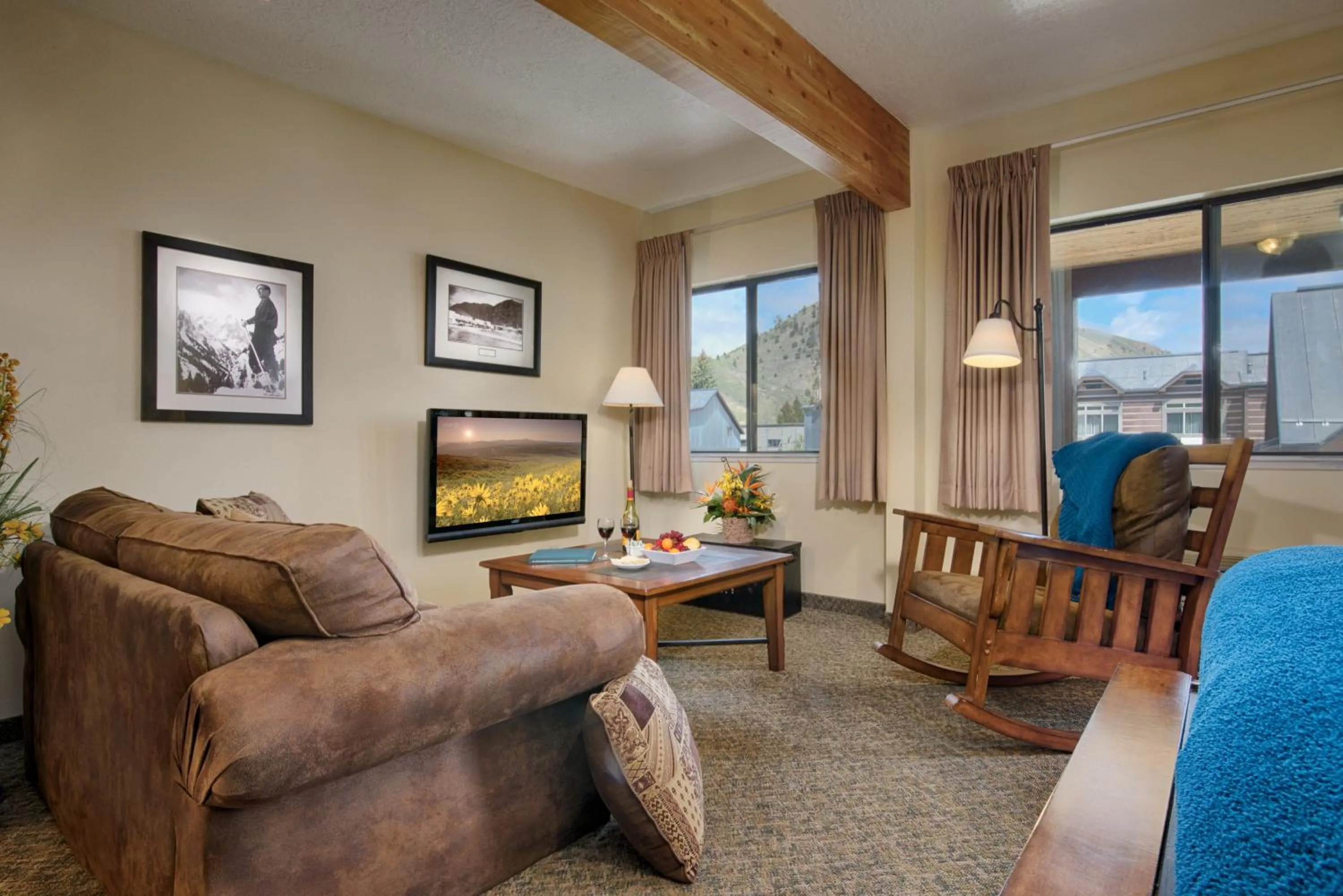 Living room in The Lexington at Jackson Hole
