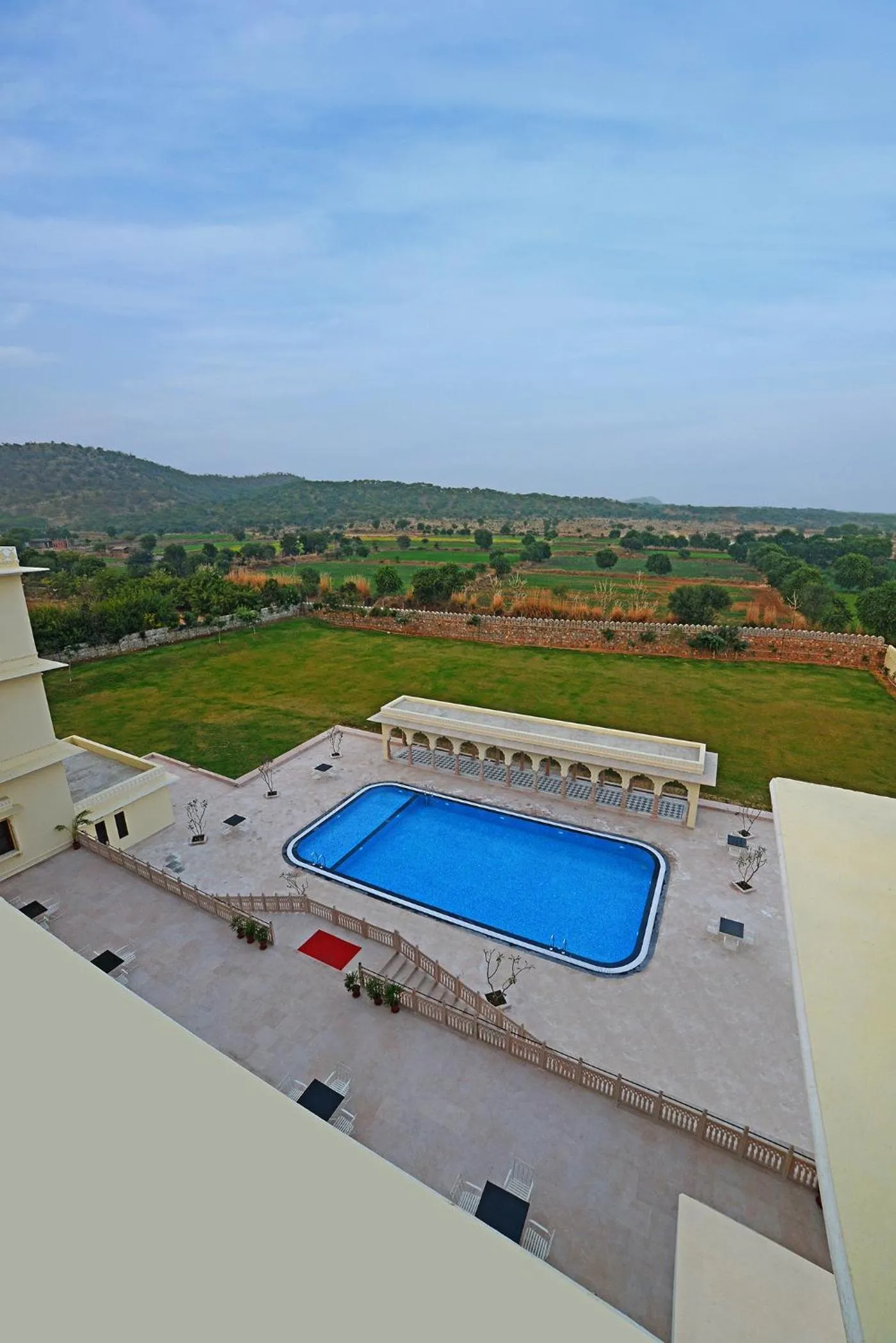 Pool view in The Jai Bagh Palace