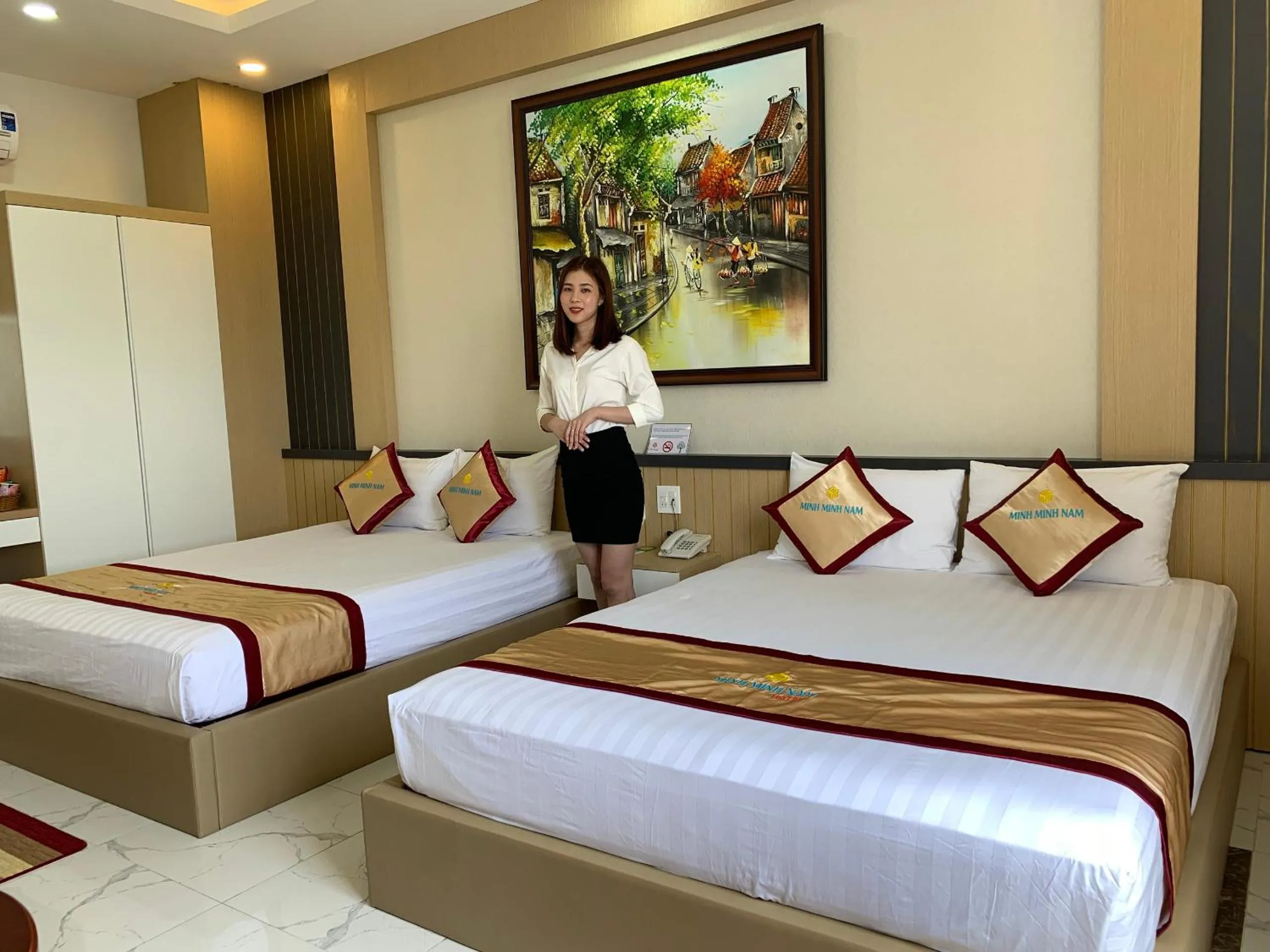 Bed in Minh Minh Nam Hotel