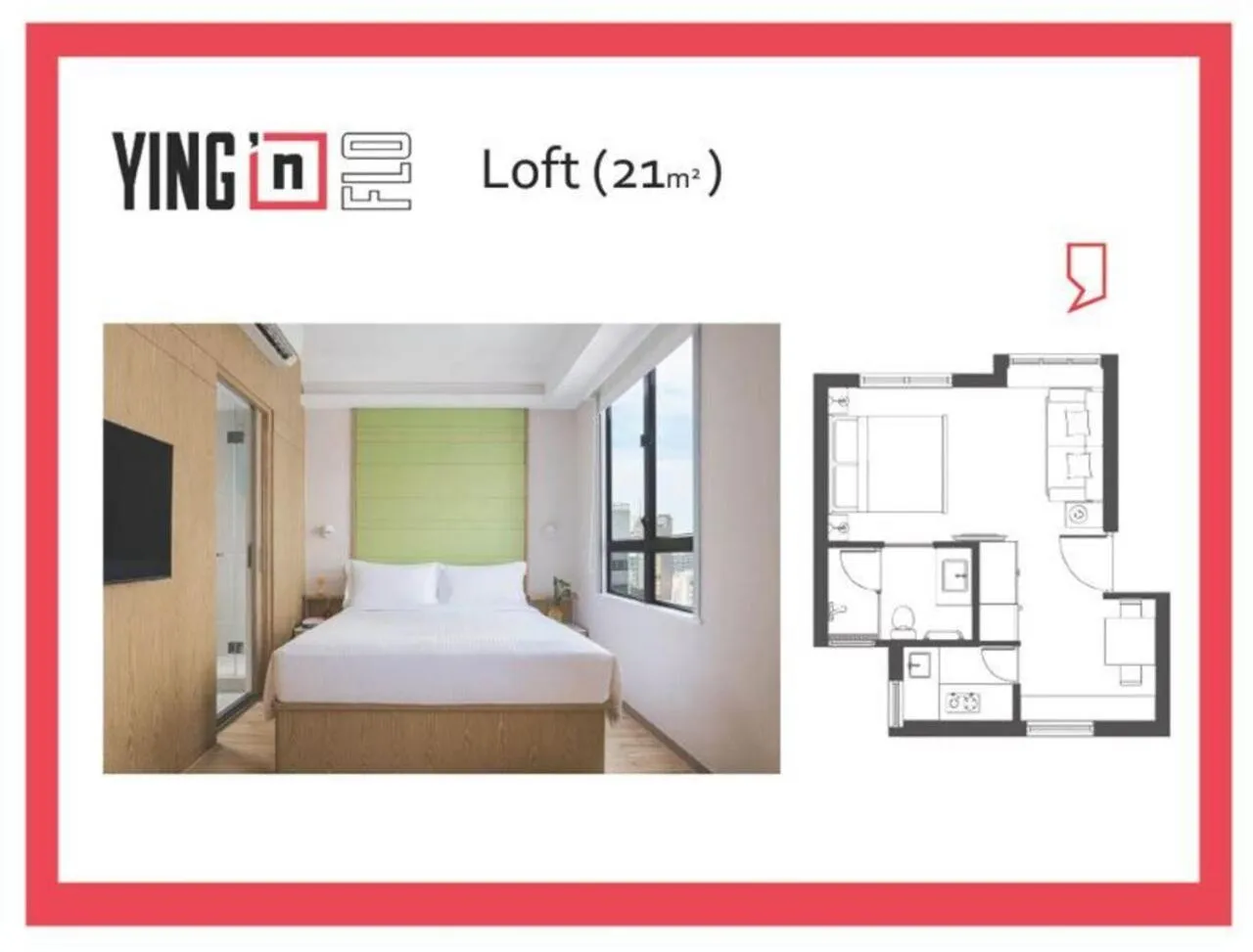 Floor plan, Bed in YING'nFLO, Hong Kong, Wan Chai