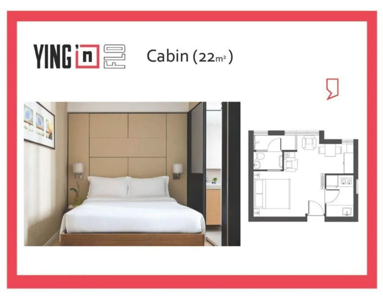 Floor plan, Bed in YING'nFLO, Hong Kong, Wan Chai