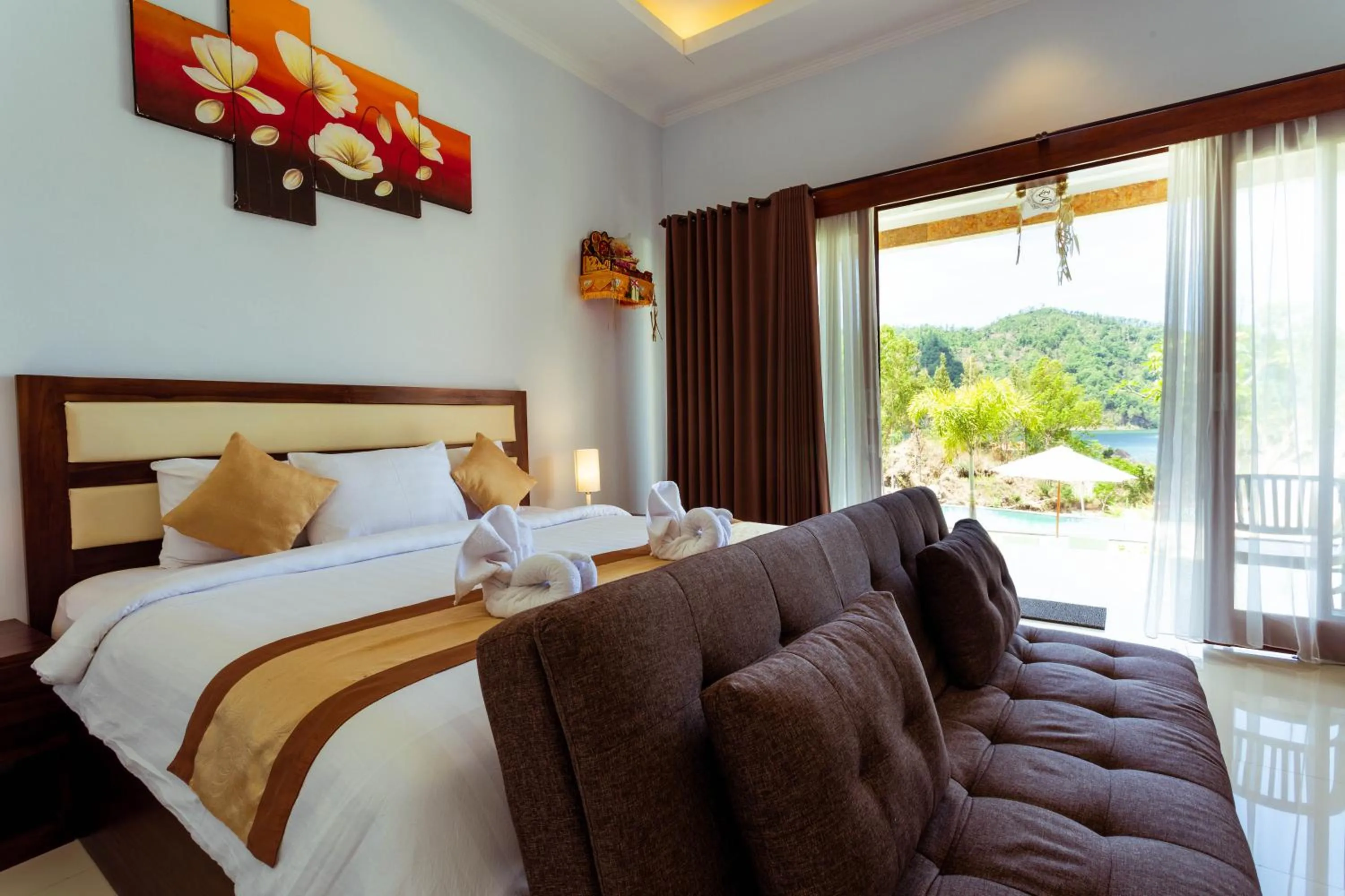 Bed in Mount Batur Villa