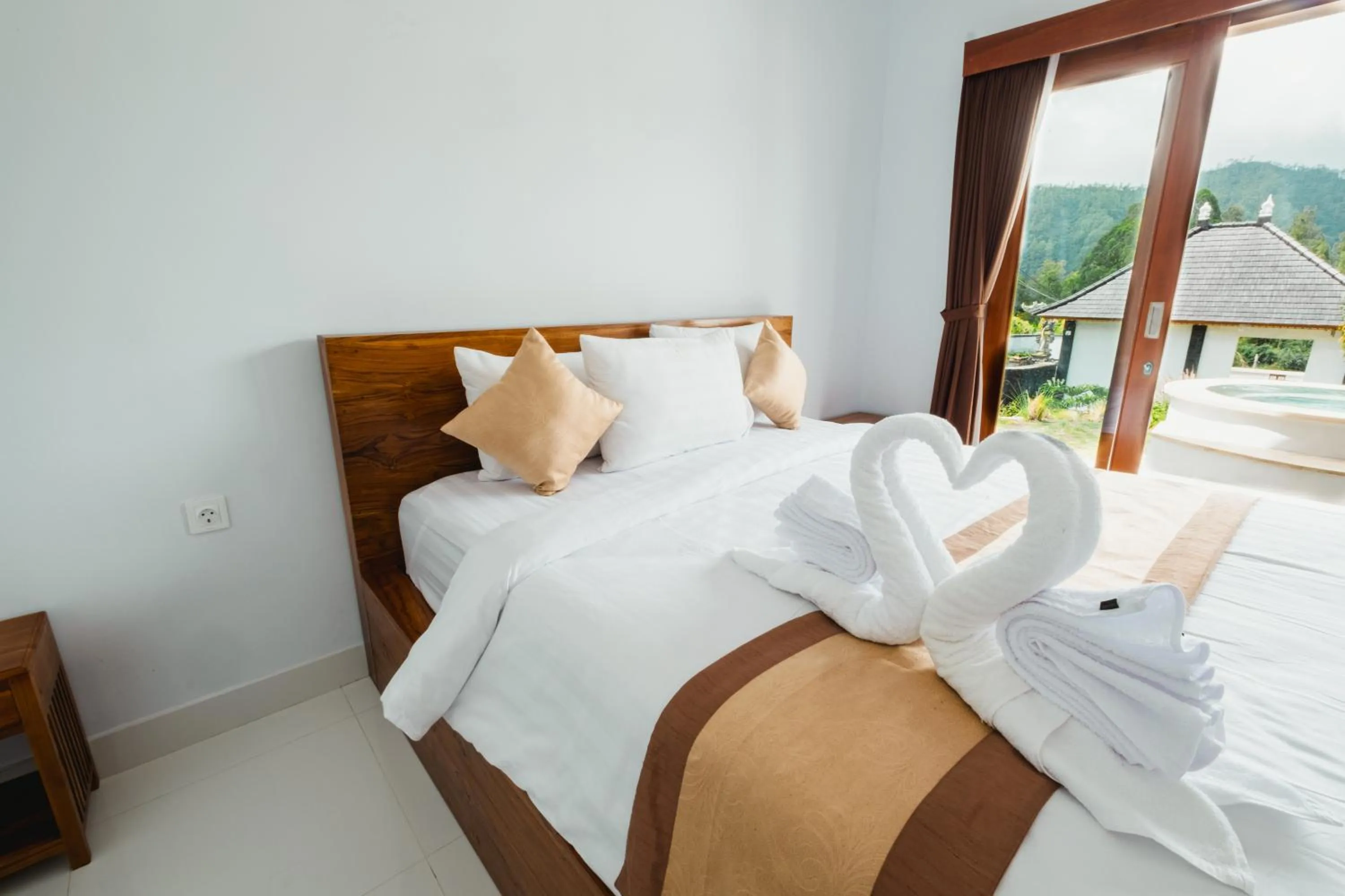 Bed in Mount Batur Villa