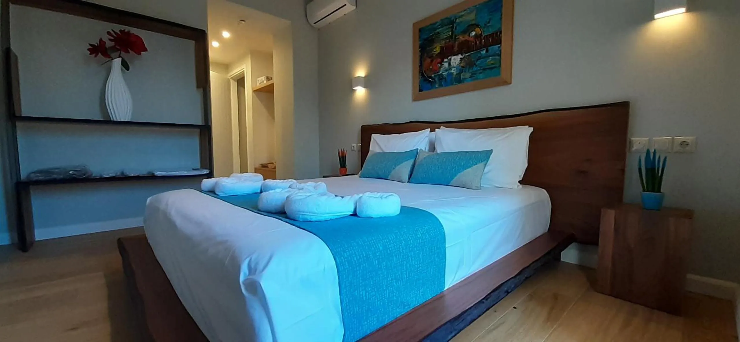 Shower, Bed in Andros 4 All Seasons Villas & Suites