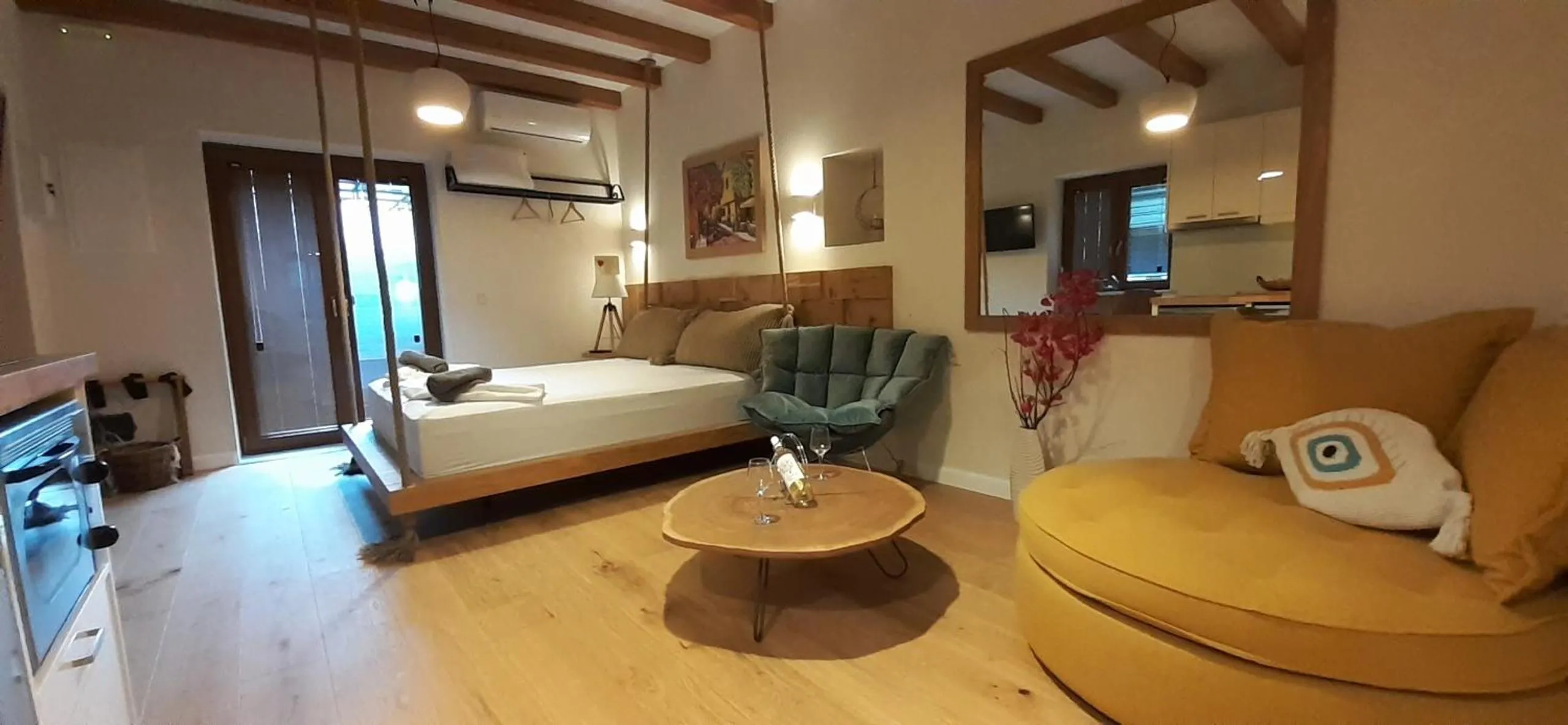 Bed in Andros 4 All Seasons Villas & Suites