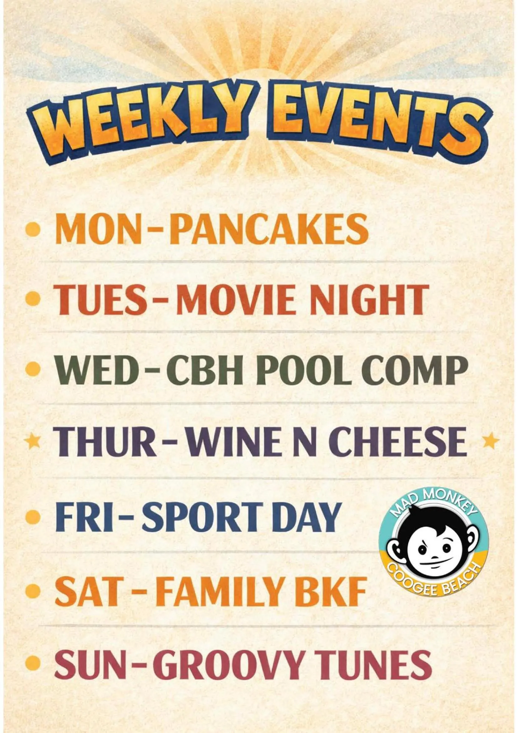 Evening entertainment in Mad Monkey Hostel Coogee Beach