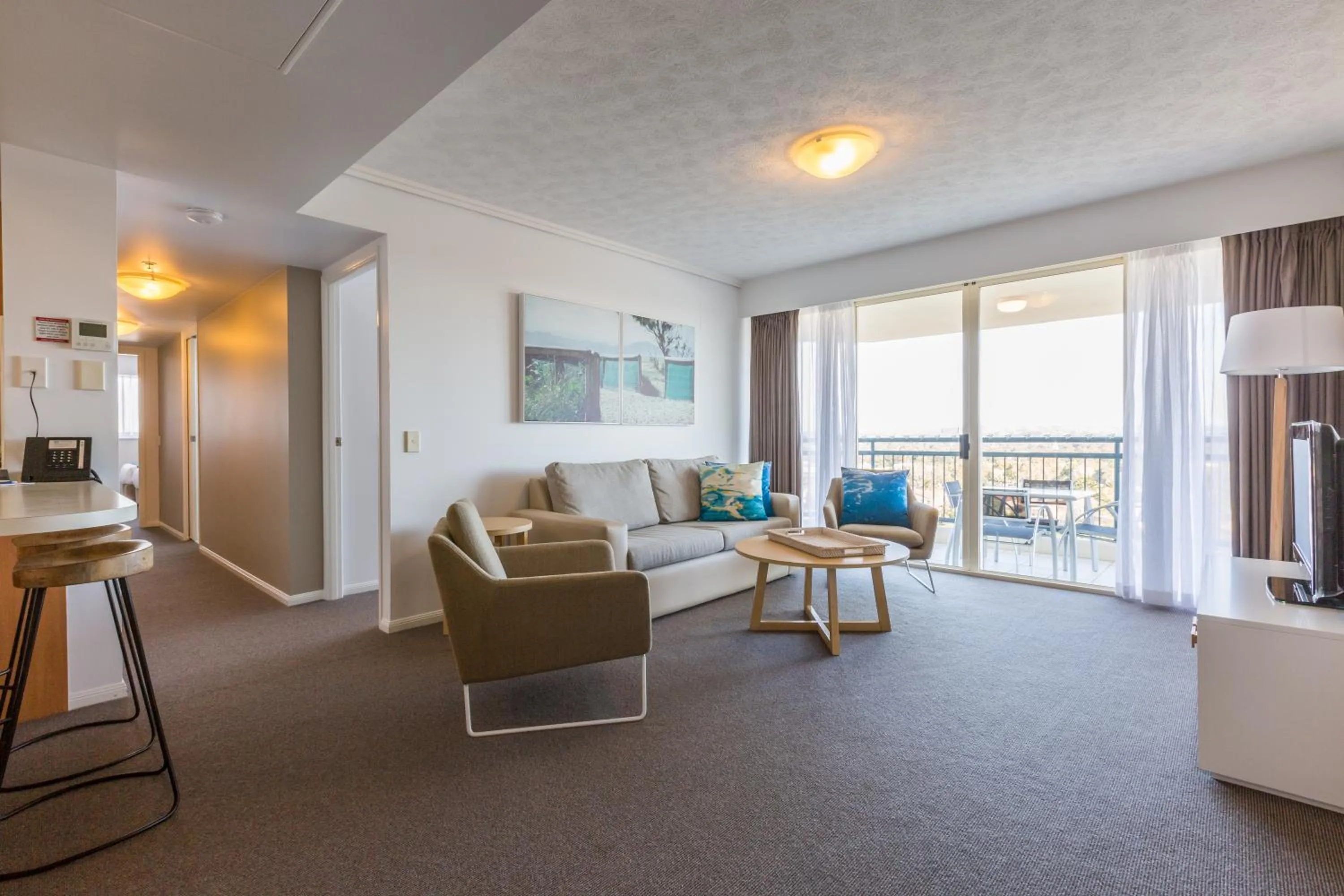 Living room in Club Wyndham Kirra Beach