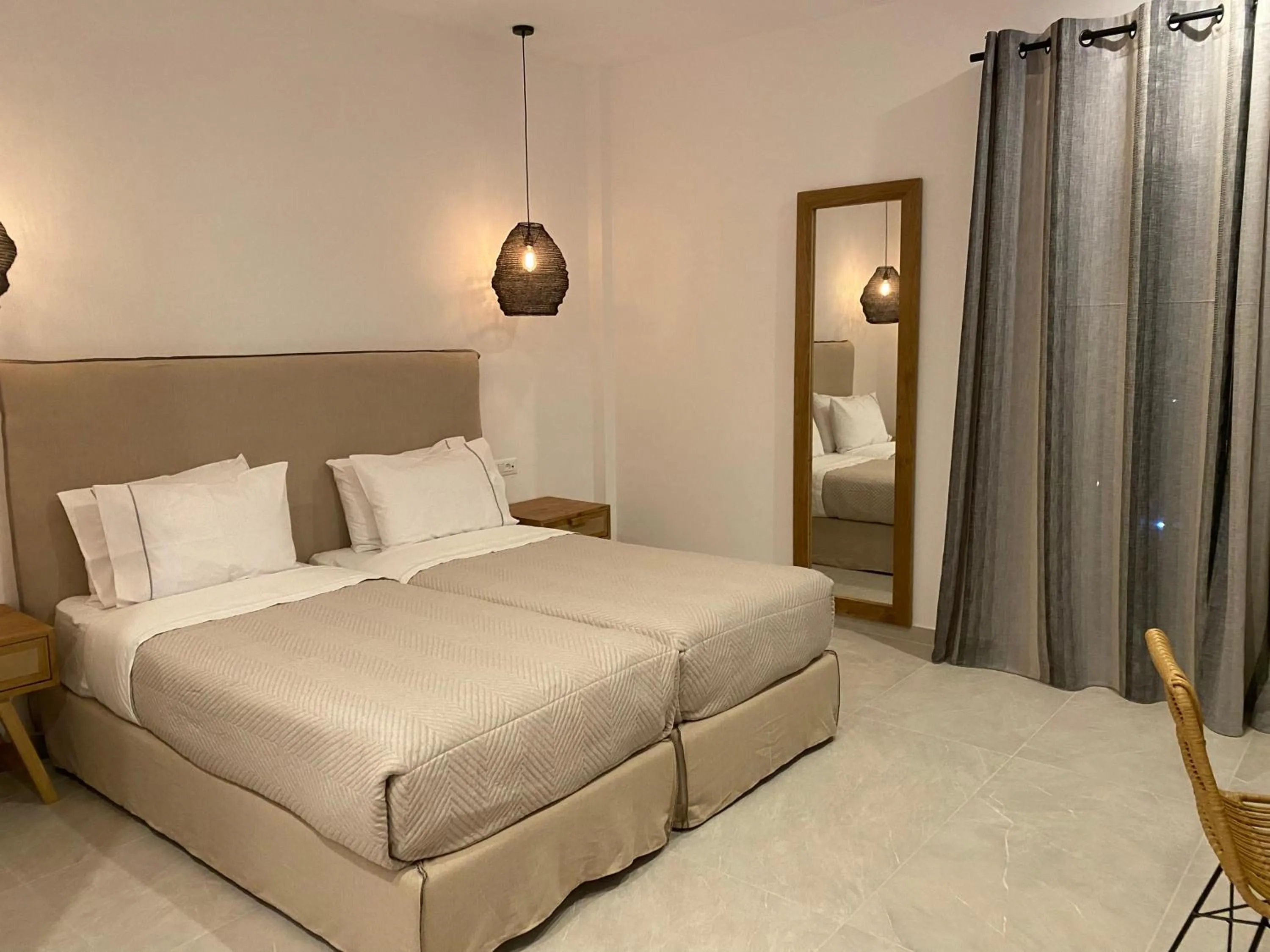 Bed in Anna-Maria Mykonos Hotel