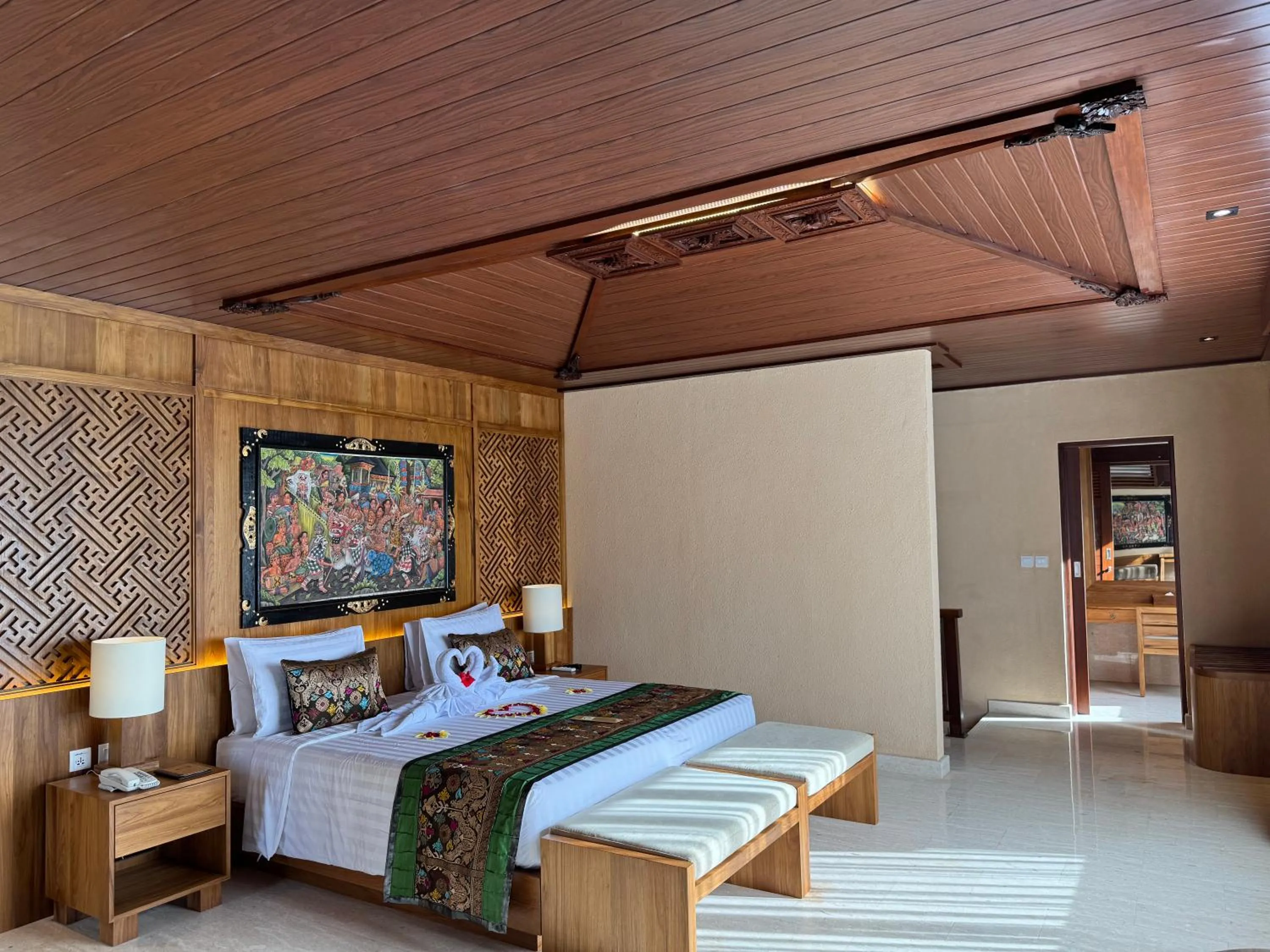 Bed in Sakti Garden Resort & Spa