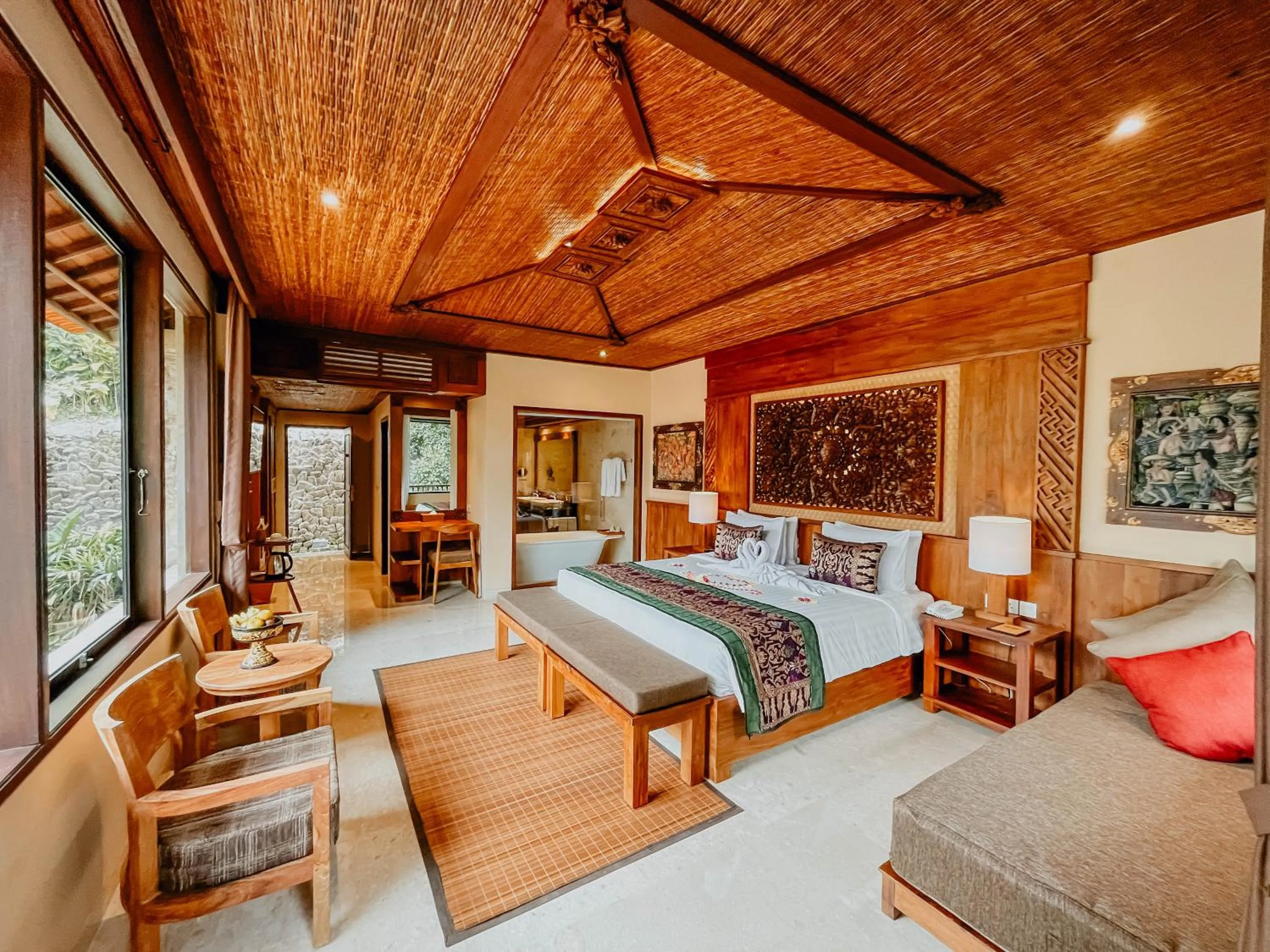 Bed in Sakti Garden Resort & Spa