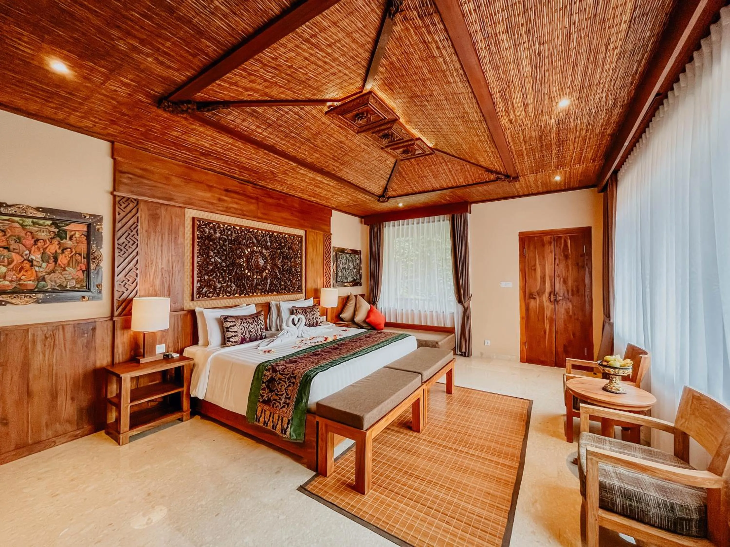 Bed in Sakti Garden Resort & Spa