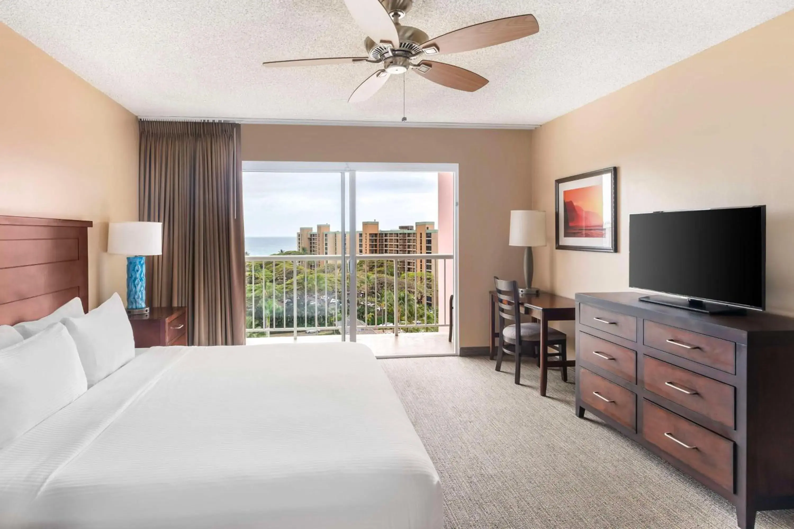 One-Bedroom King Suite with Bath Tub and Partial Ocean View - Mobility Accessible in Hilton Vacation Club Ka'anapali Beach Maui One-Bedroom King Suite with Bath Tub and Partial Ocean View - Mobility Accessible in Hilton Vacation Club Ka'anapali Beach Maui