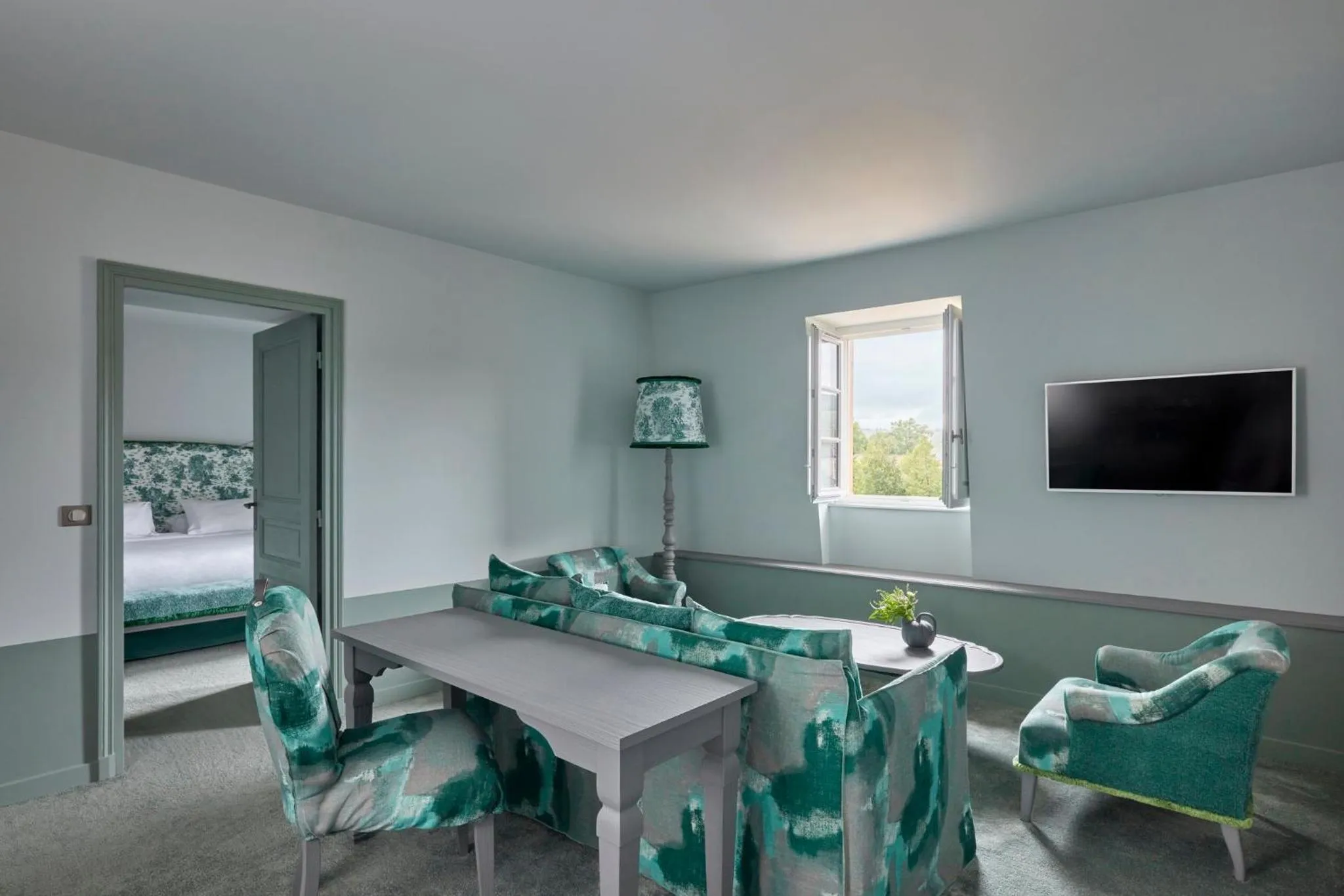 Living room, Bed in COMO Le Montrachet