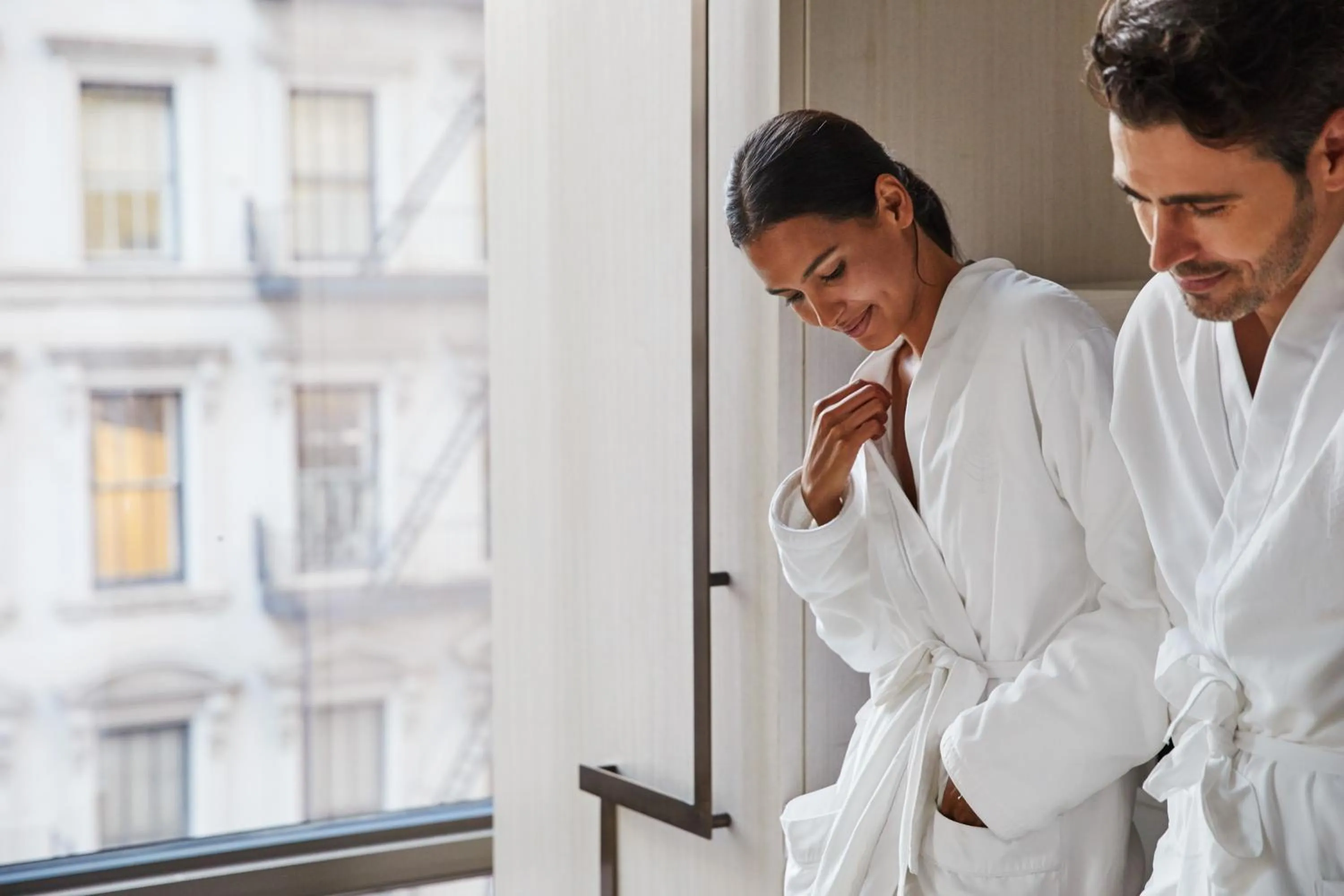 People in Four Seasons Hotel New York Downtown