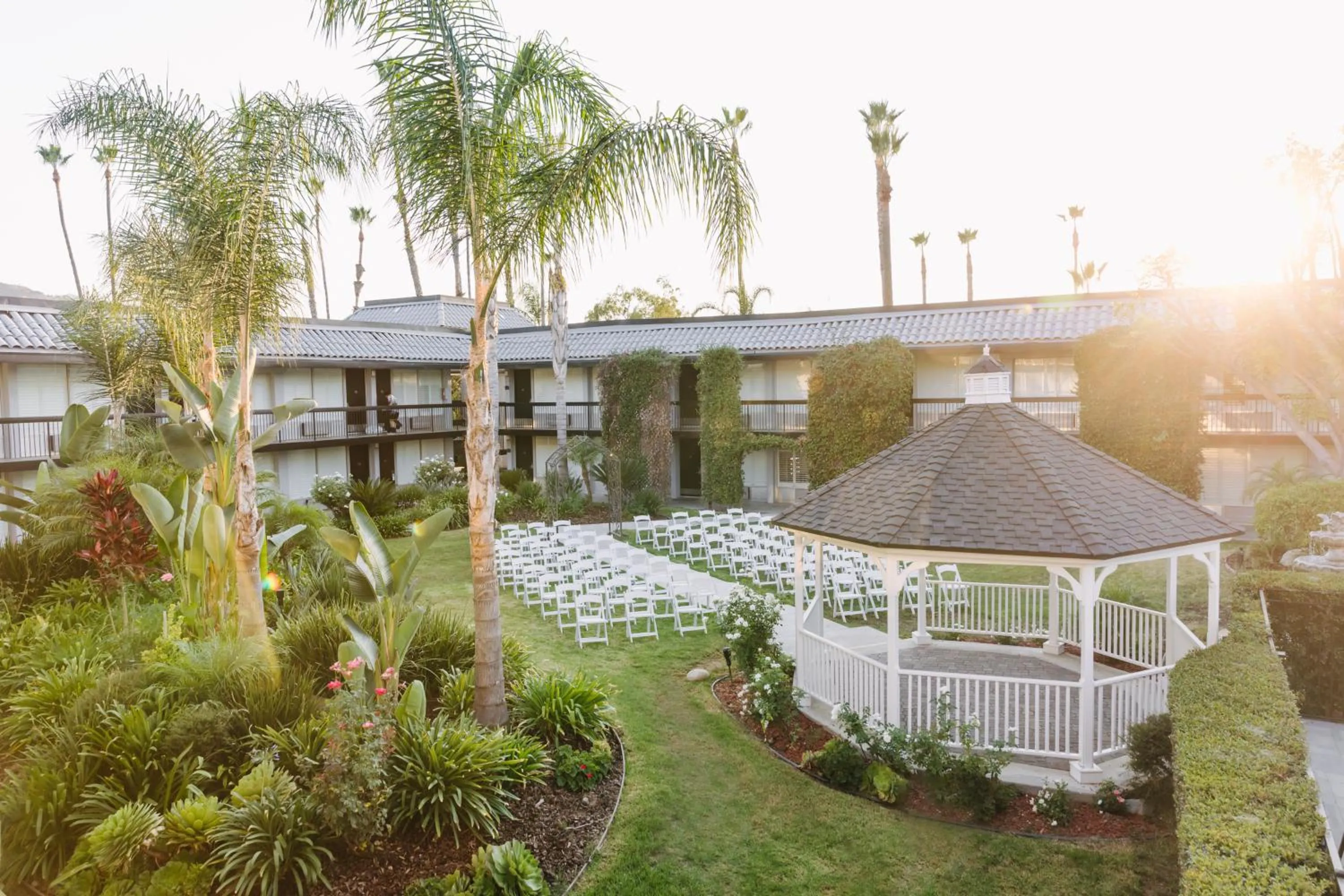 Inner courtyard view in Palm Garden Hotel