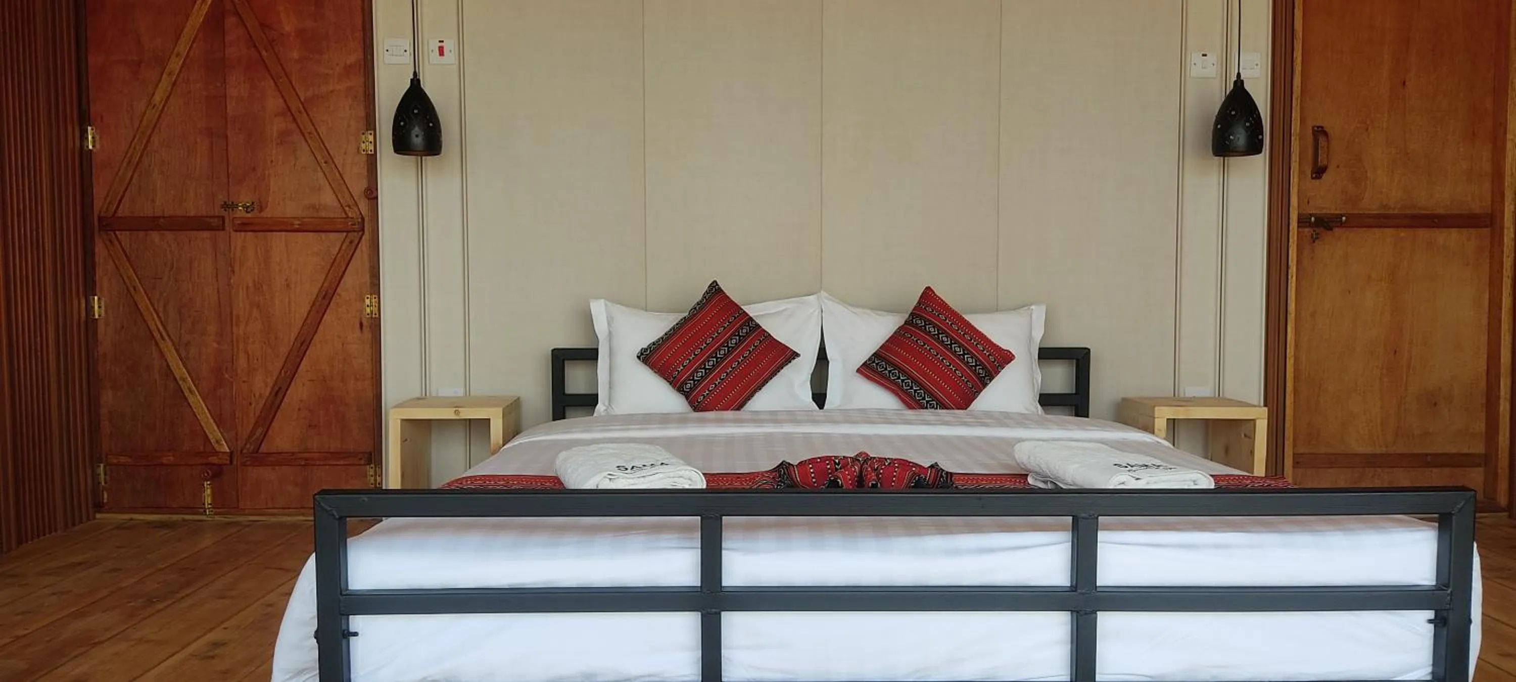 Bed in SAMA Al Areesh Desert Camp