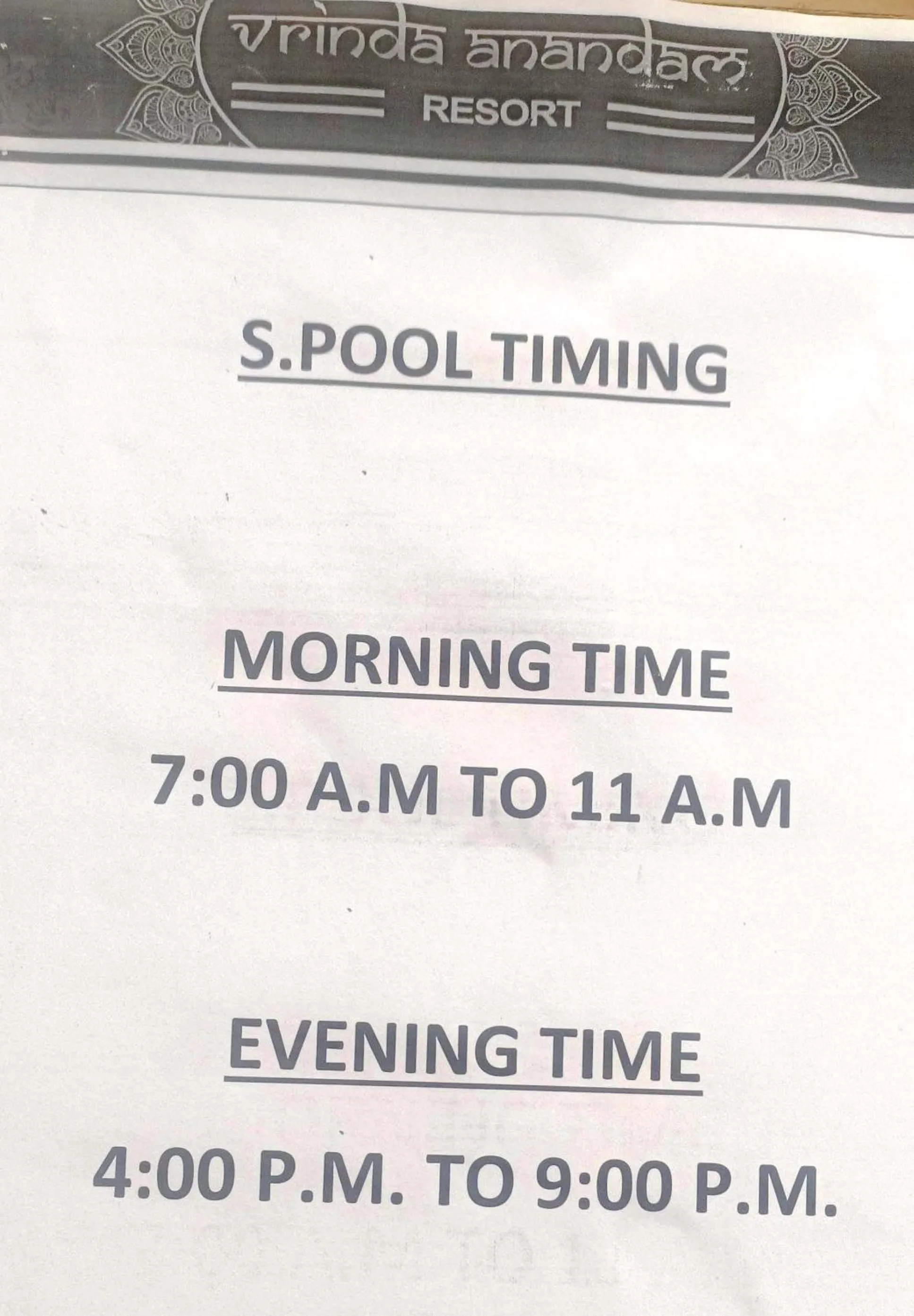 Swimming pool in Vrinda Anandam Resort