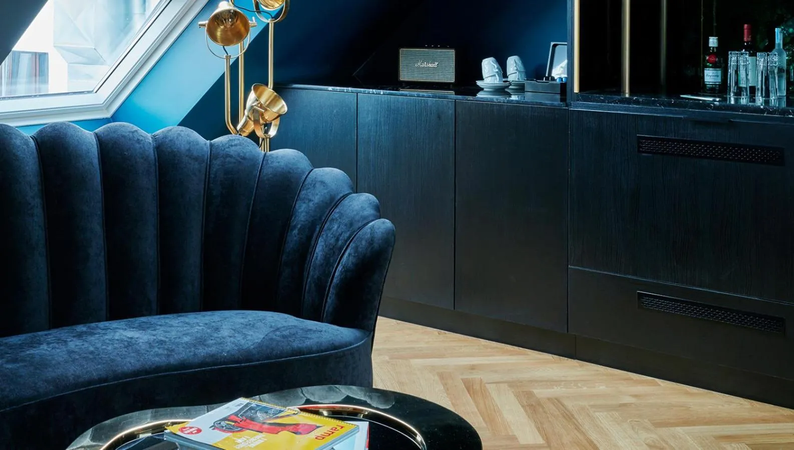 Seating area in Provocateur Berlin, part of Sircle Collection