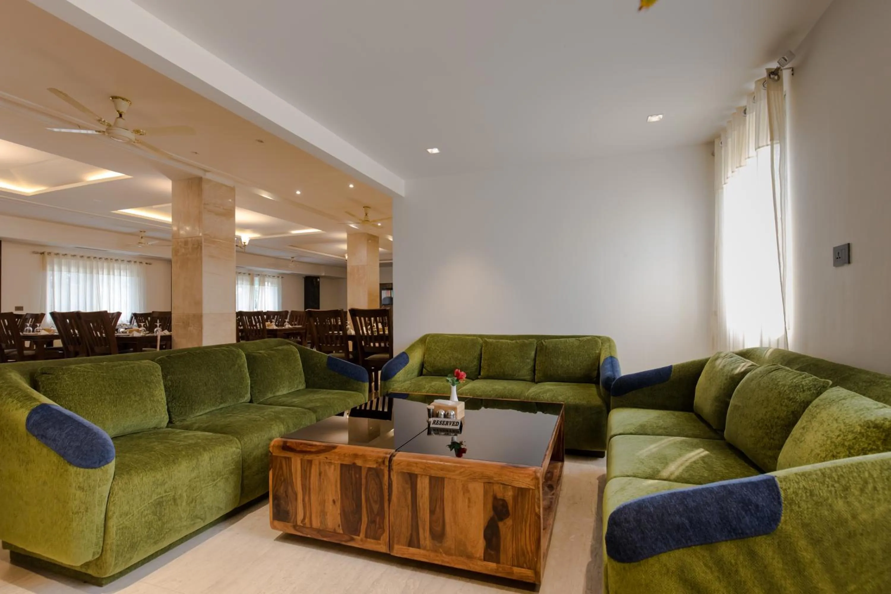 Seating area in Mourya Hotel