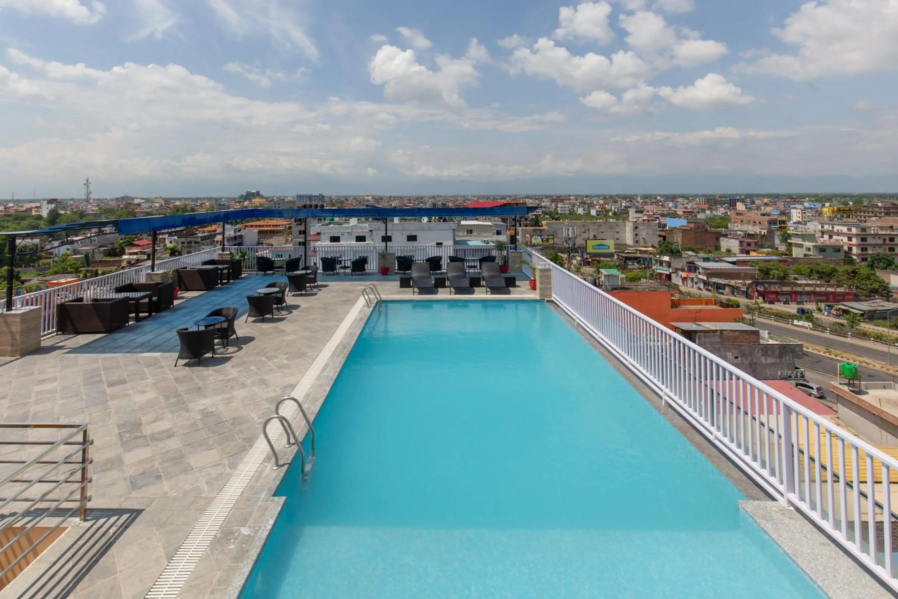 Pool view in Mourya Hotel