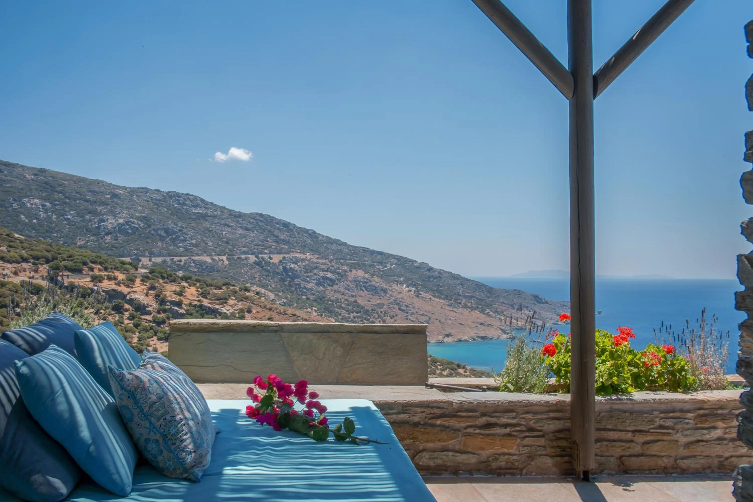 Balcony/Terrace in Aegean Castle Andros – Adults Only