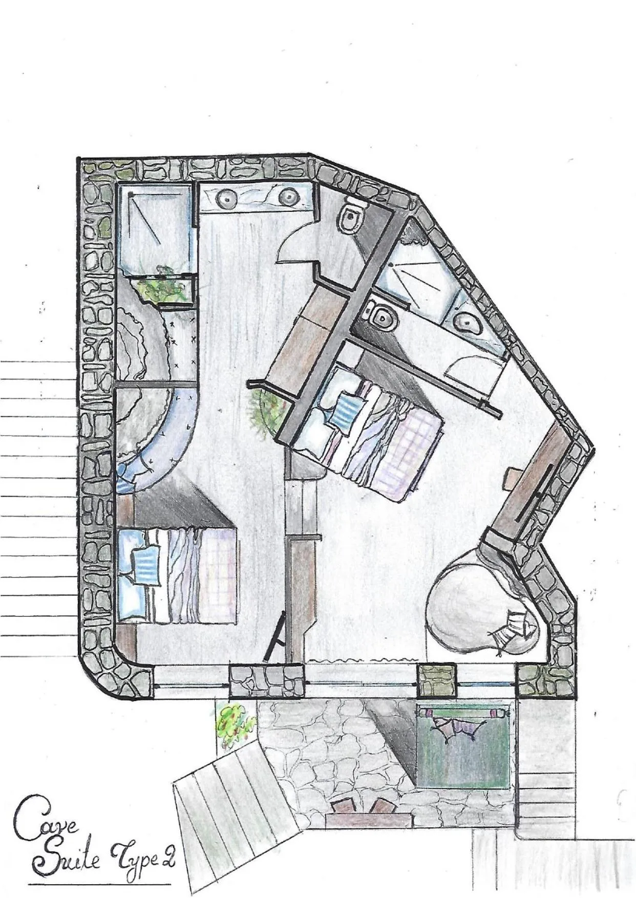Floor plan in Aegean Castle Andros – Adults Only