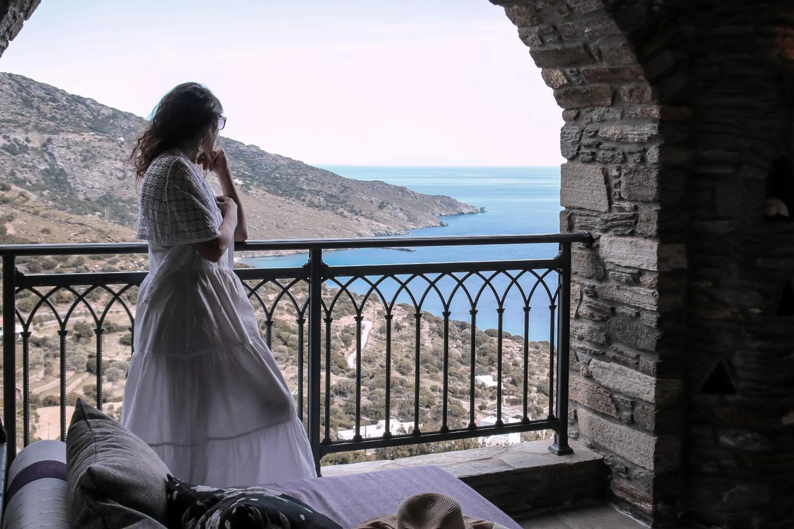 Balcony/Terrace in Aegean Castle Andros – Adults Only