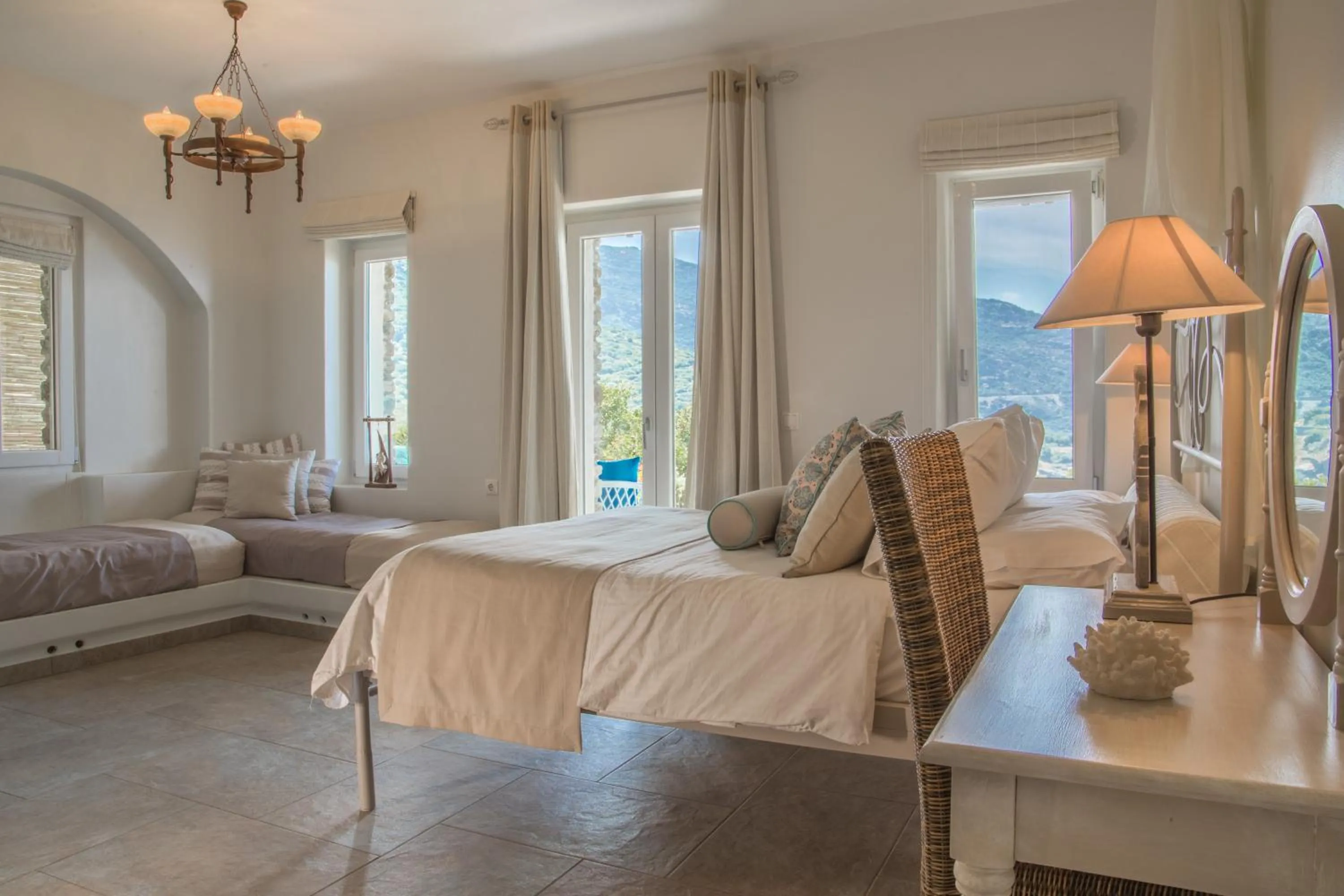 Bedroom, Bed in Aegean Castle Andros – Adults Only
