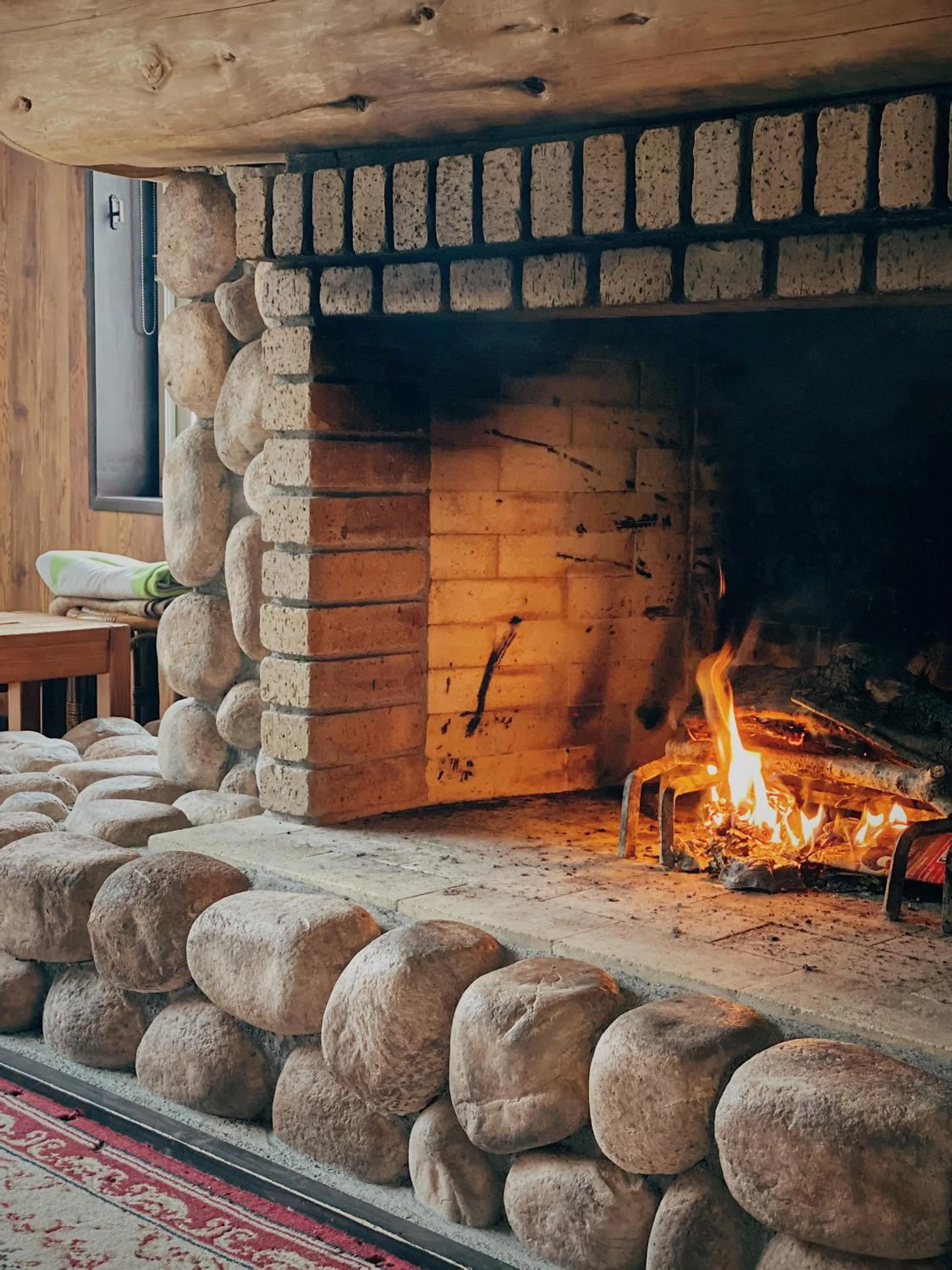 fireplace in Apricot Pension