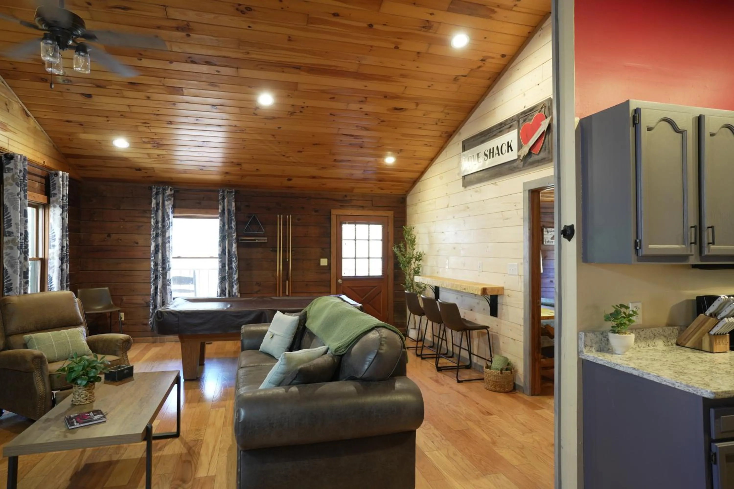 Seating area in Love Shack