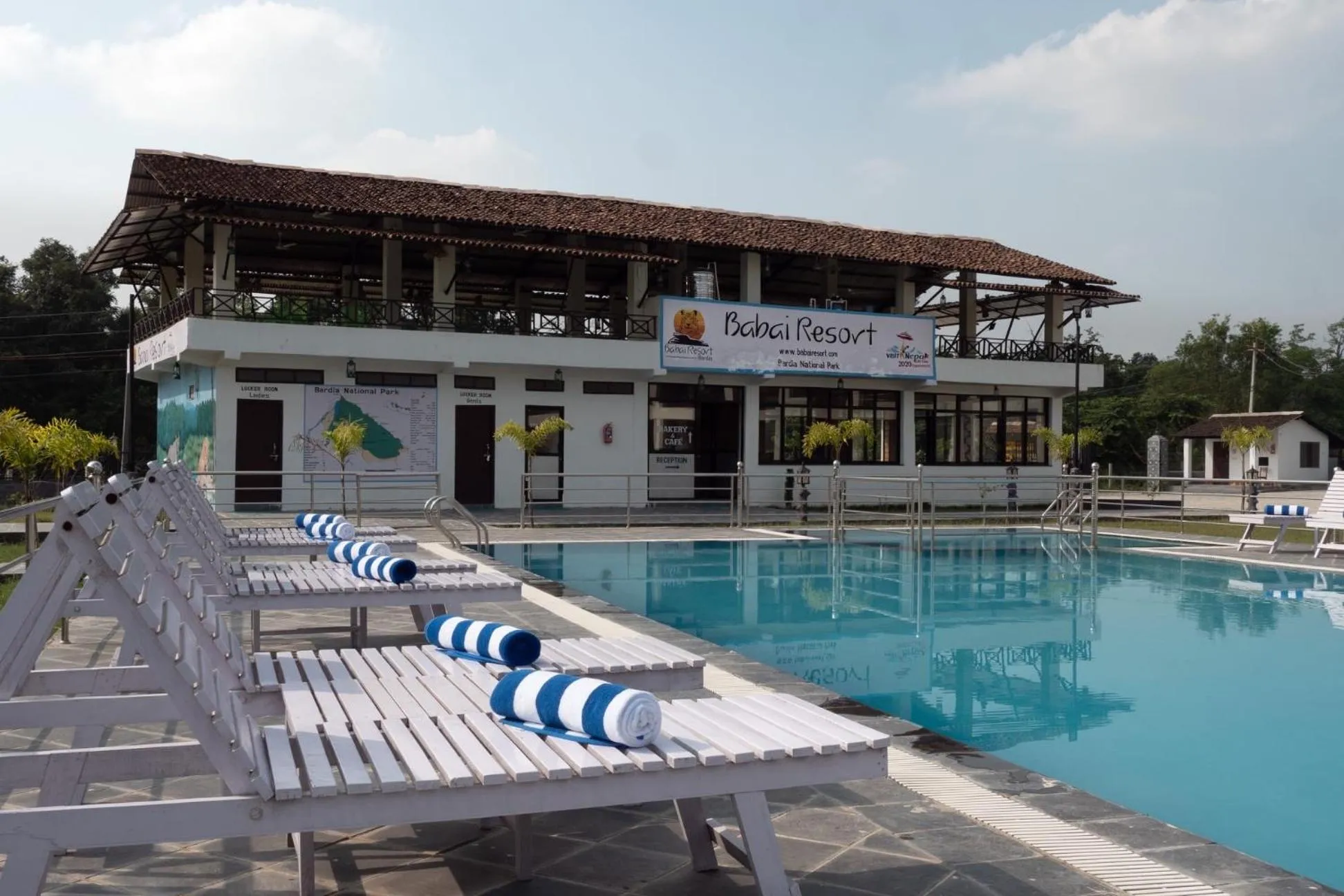 Swimming pool in Babai Resort Pvt Ltd