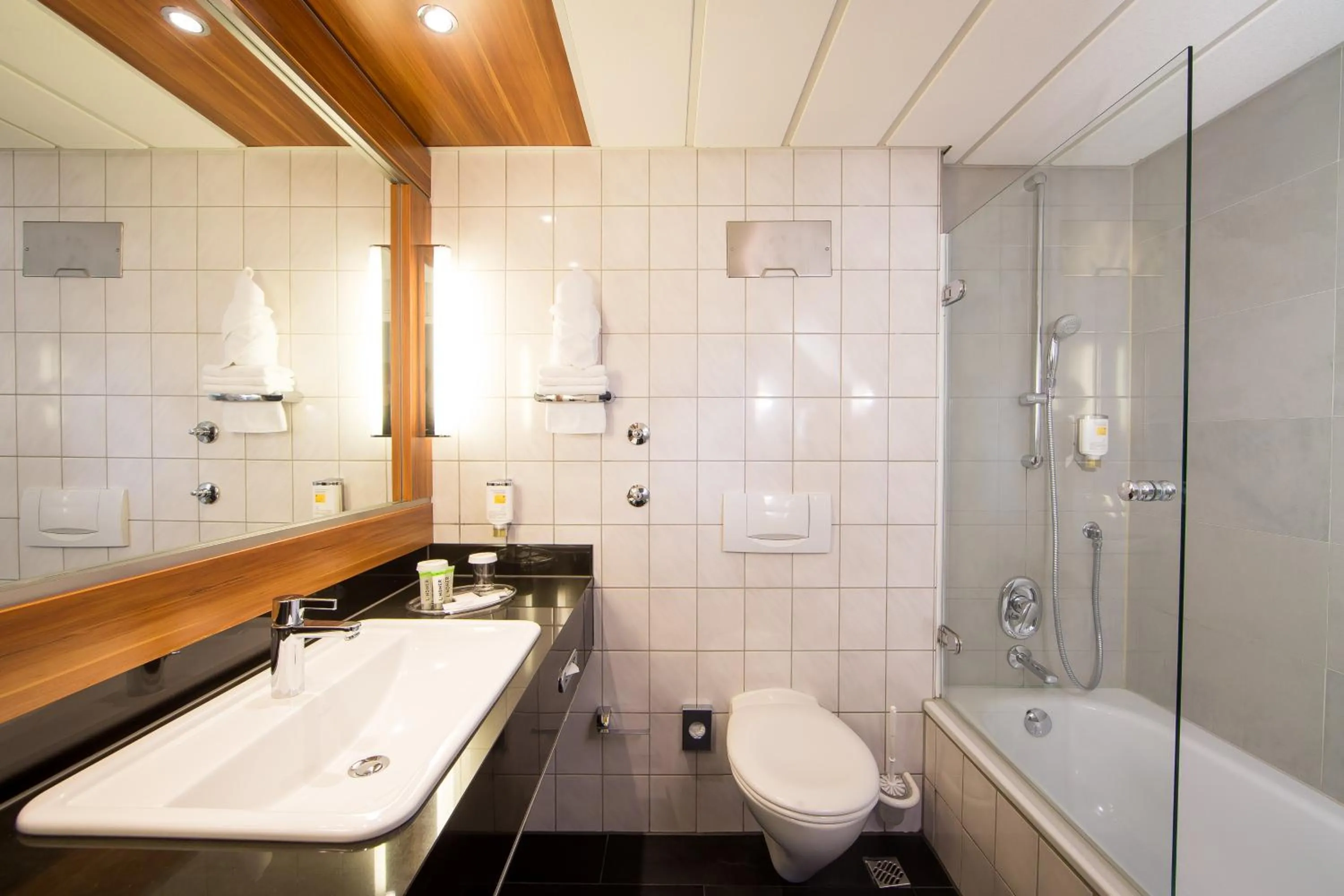 Shower in Lindner Hotel Frankfurt Hochst, part of JdV by Hyatt