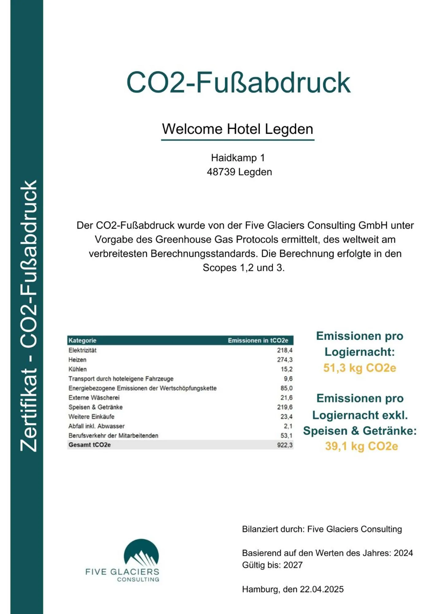 Logo/Certificate/Sign in Welcome Hotel Legden