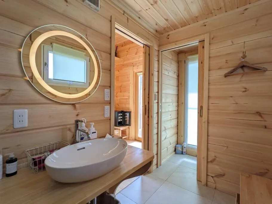 Sauna in Log cabin rentals & Finland sauna Step House