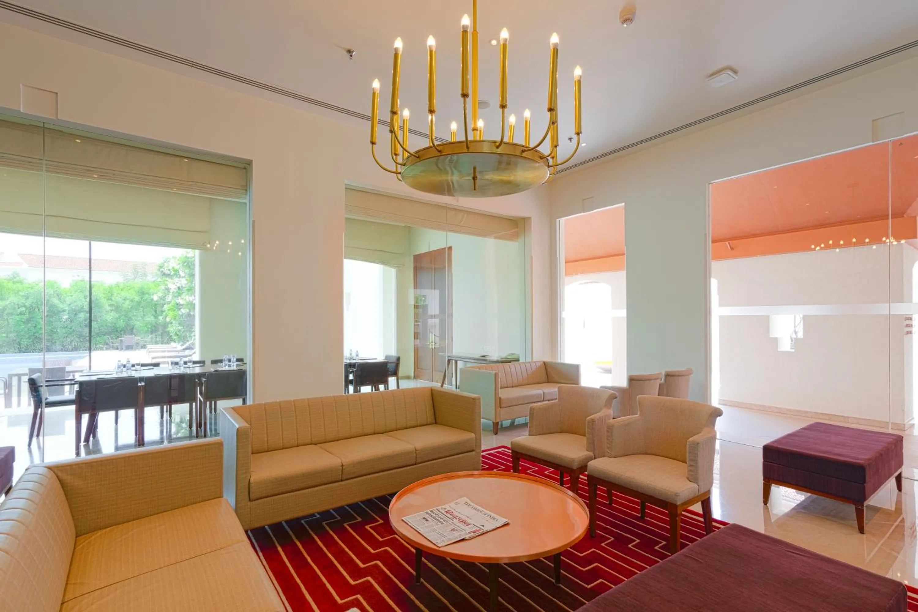 Seating area in Marasa Sarovar Premiere, Bodhgaya