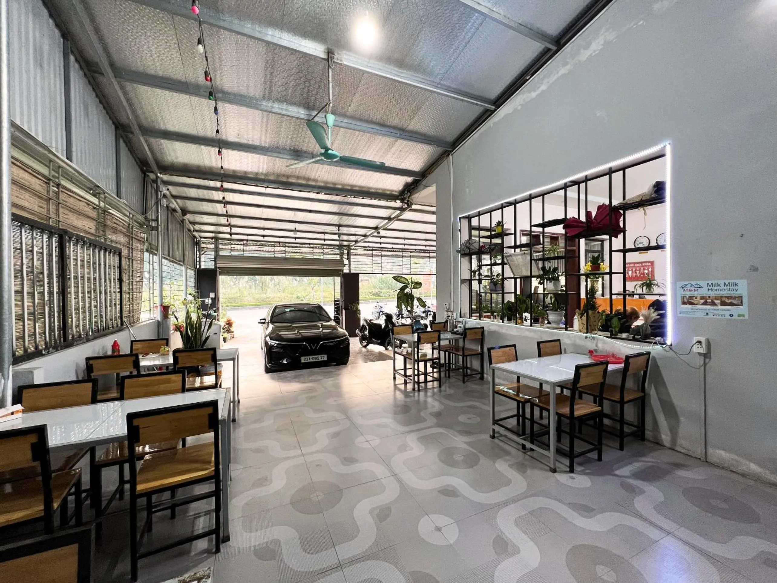 Seating area in Ha Giang Ali Hostel