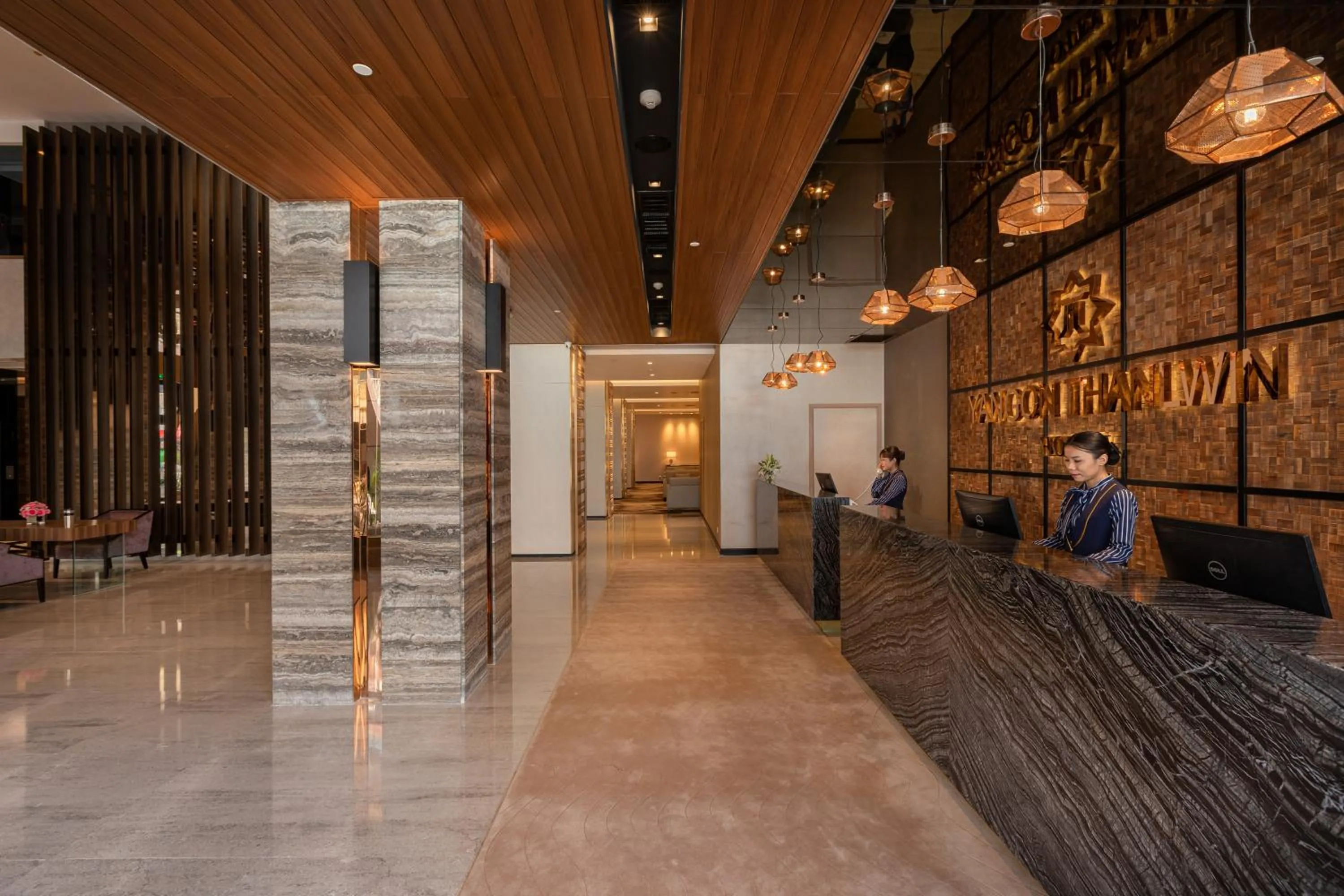 Lobby or reception in Yangon Thanlwin Hotel