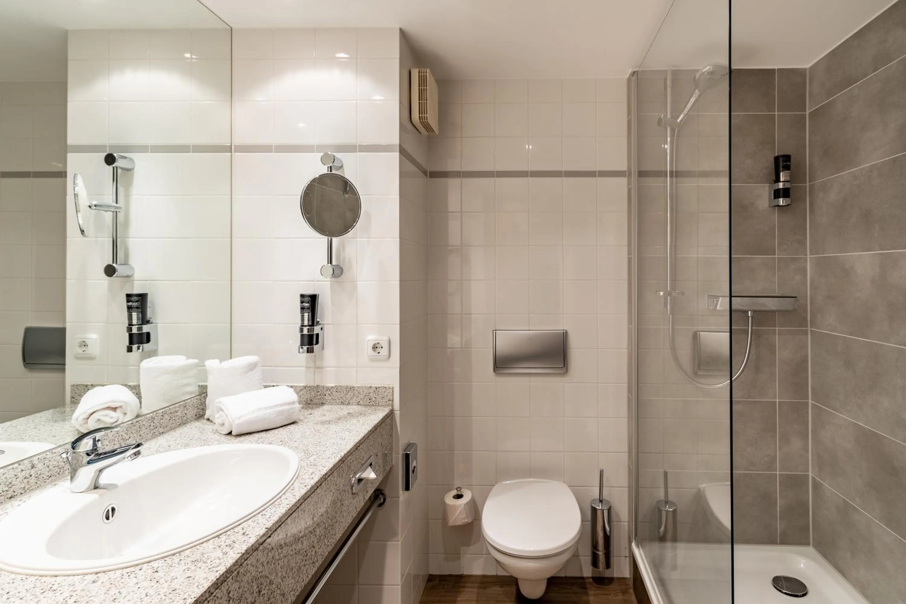 Shower in mightyTwice Hotel Dresden