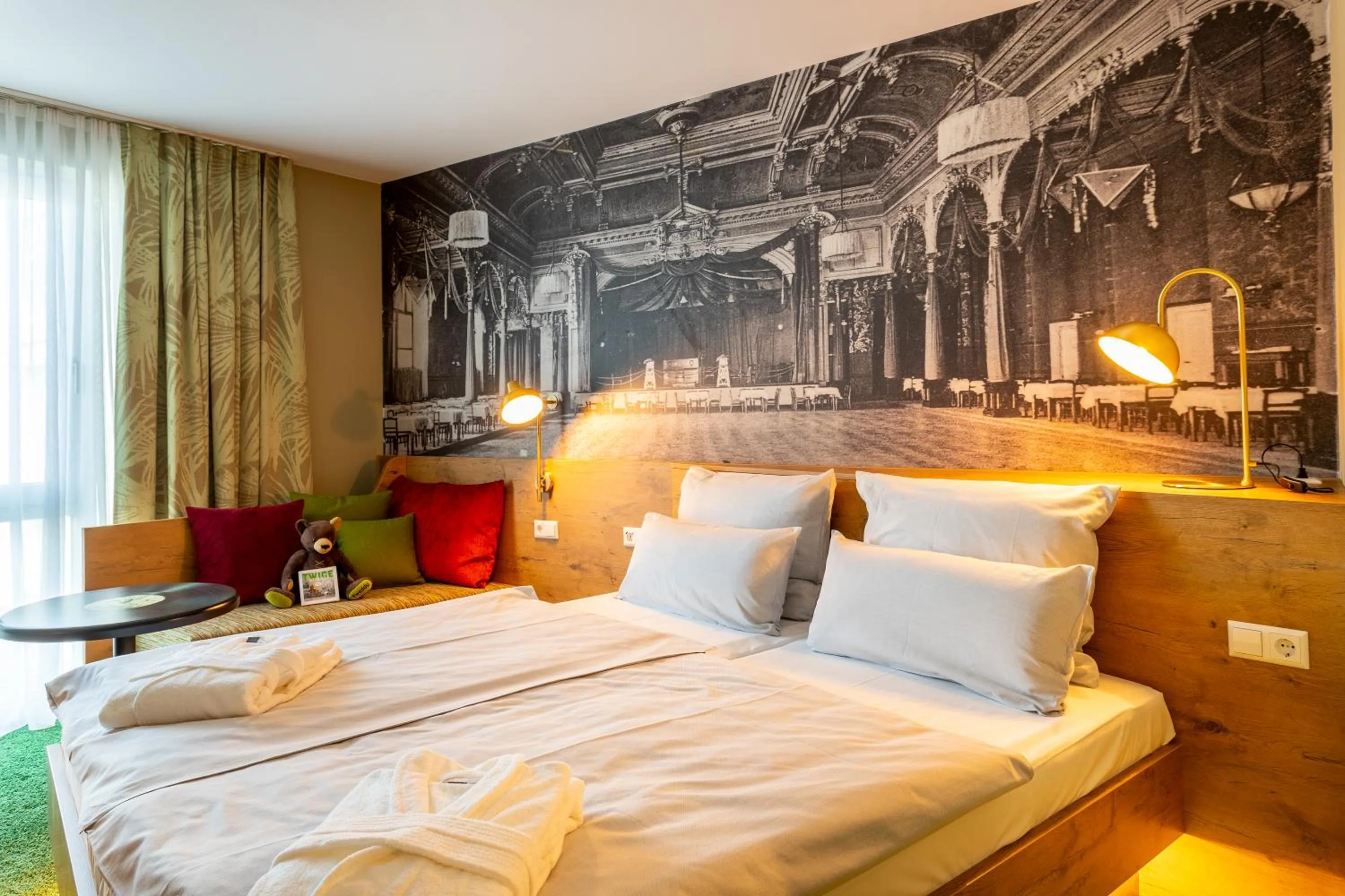 Bed in mightyTwice Hotel Dresden