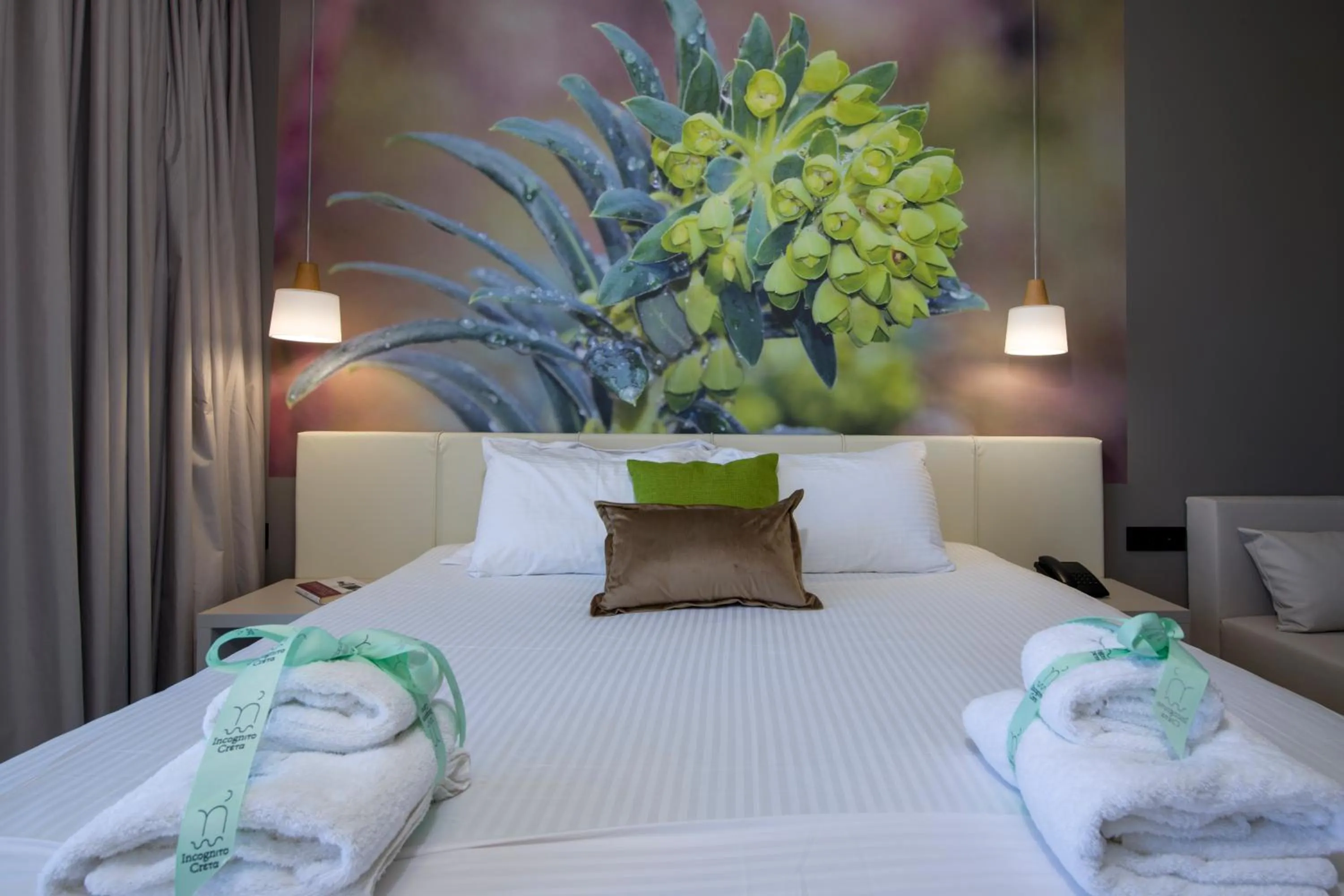 Bed in Incognito Creta Luxury Suites and More