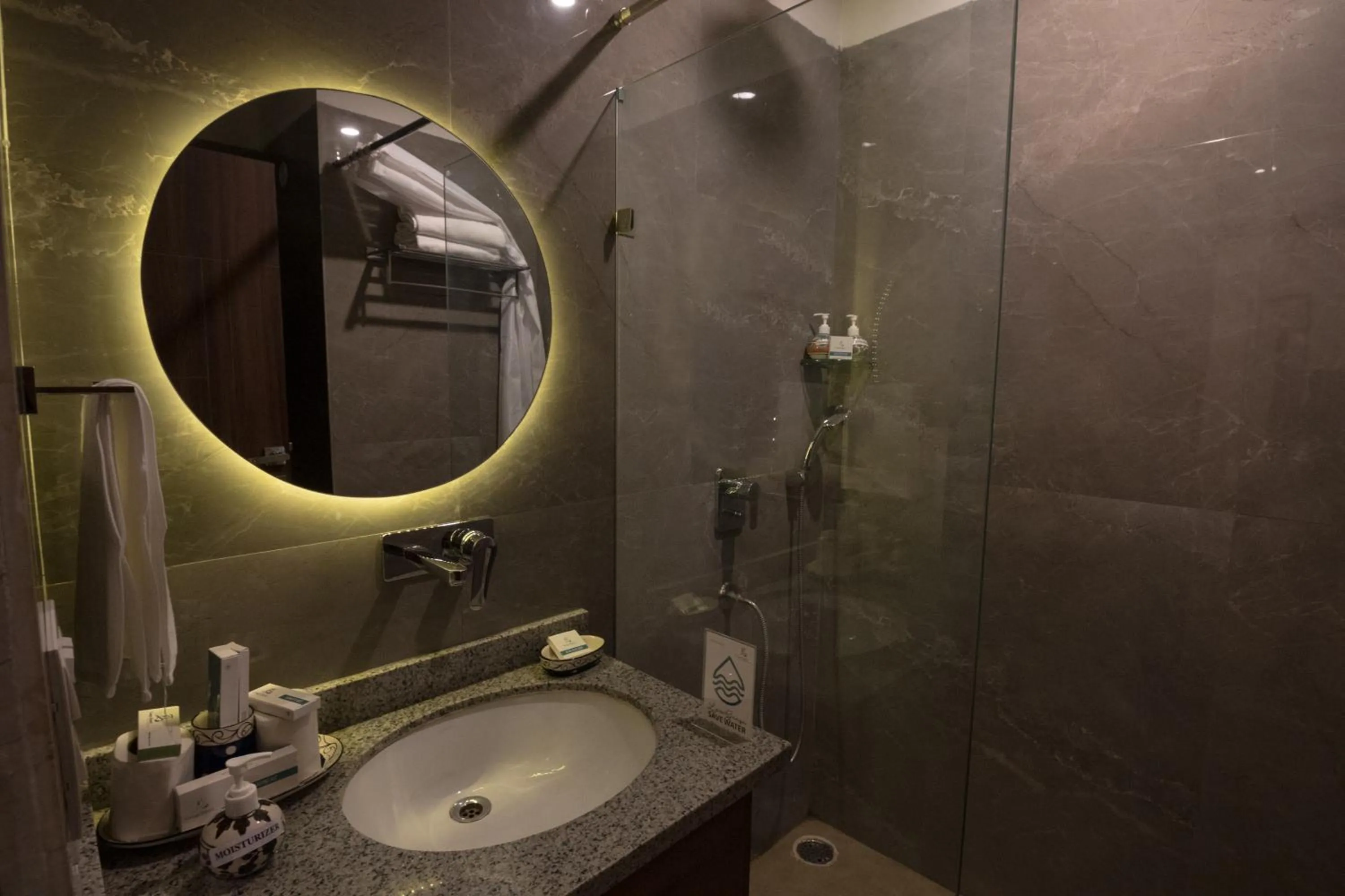 Bathroom in HOLYWATER Hotel by Ganga Kinare #150 mts from Ganga Ghat Rishikesh