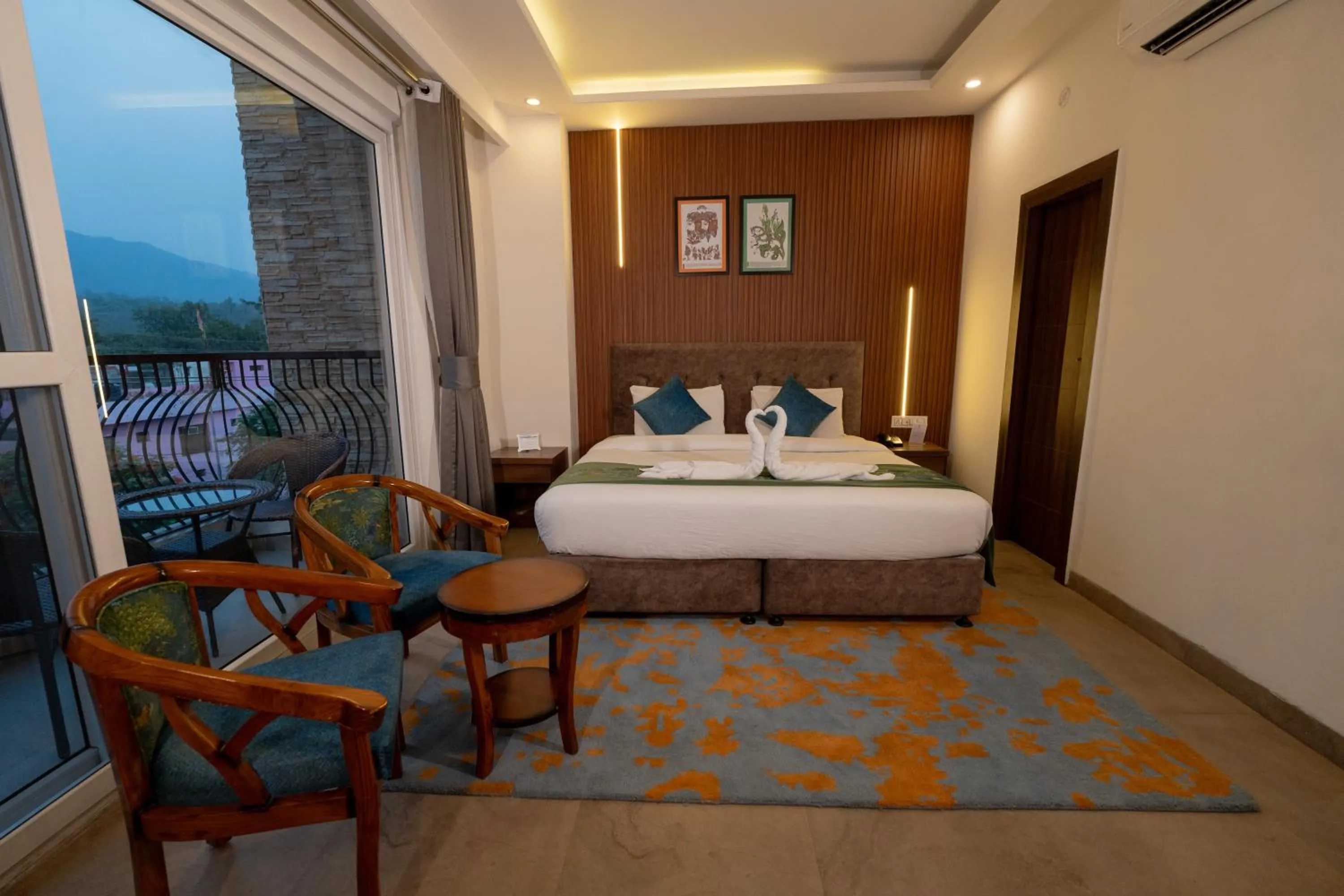 View (from property/room), Bed in HOLYWATER Hotel by Ganga Kinare #150 mts from Ganga Ghat Rishikesh